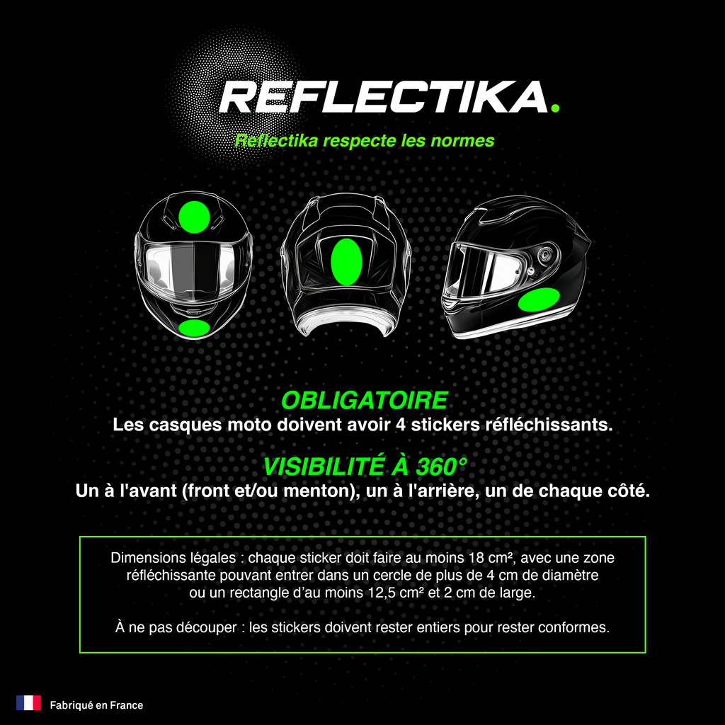 Kit Spécial Stickers Autocollants Réfléchissants pour casque Moto HJC IS 17