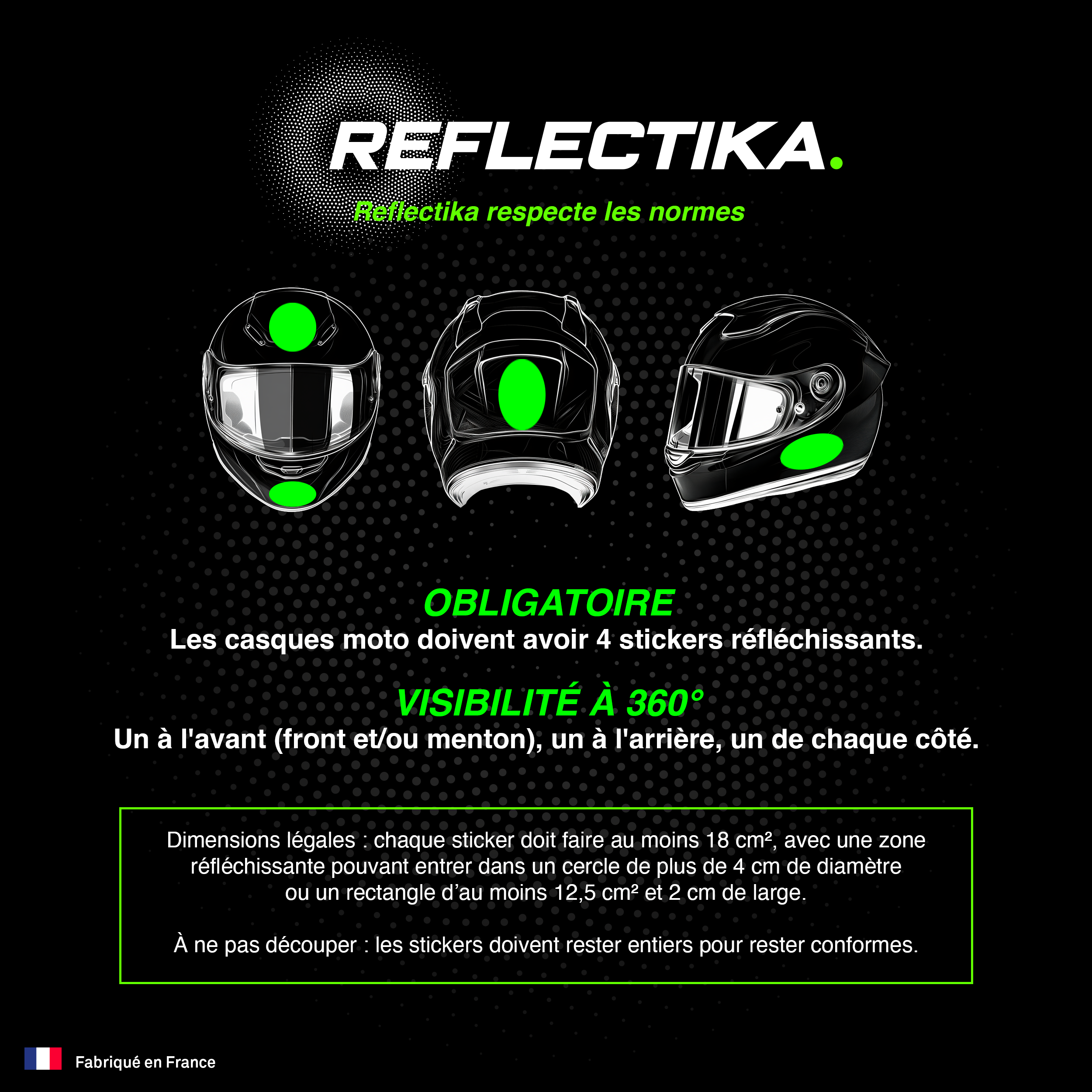 Kit Spécial Stickers Autocollants Réfléchissants pour casque Moto Arai Quantic
