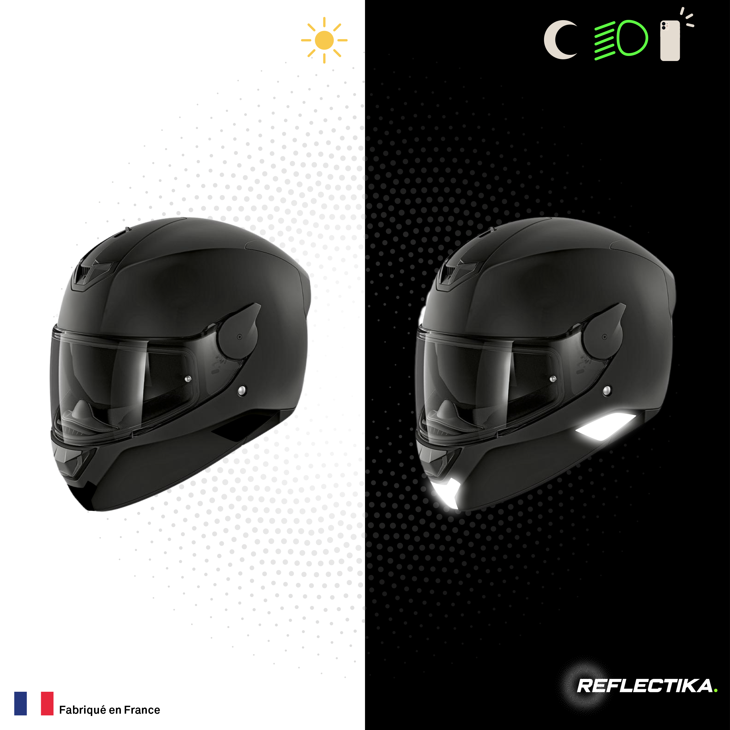 Kit Spécial Stickers Autocollants Réfléchissants pour casque Moto Shark SKWAL 2
