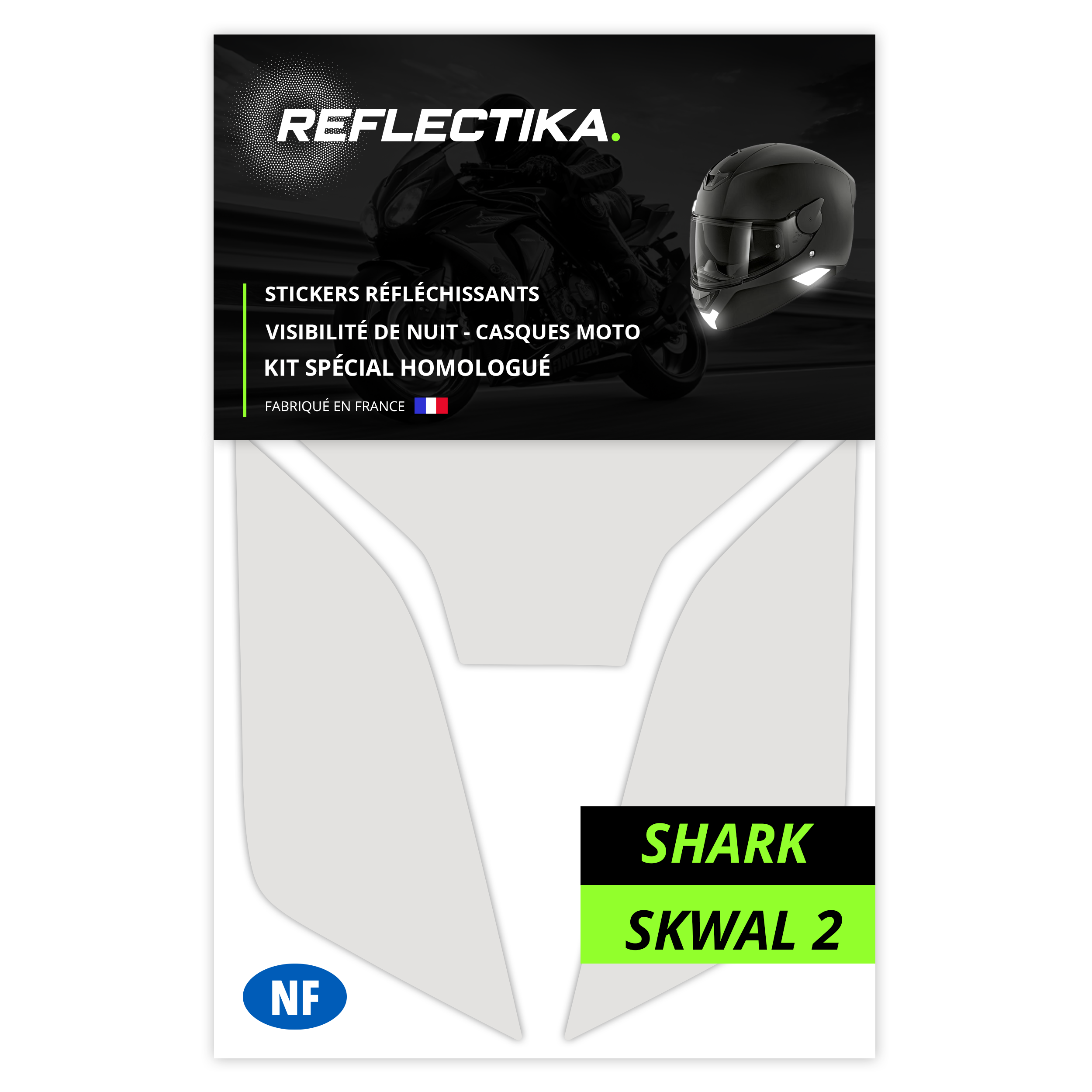 Kit Spécial Stickers Autocollants Réfléchissants pour casque Moto Shark SKWAL 2