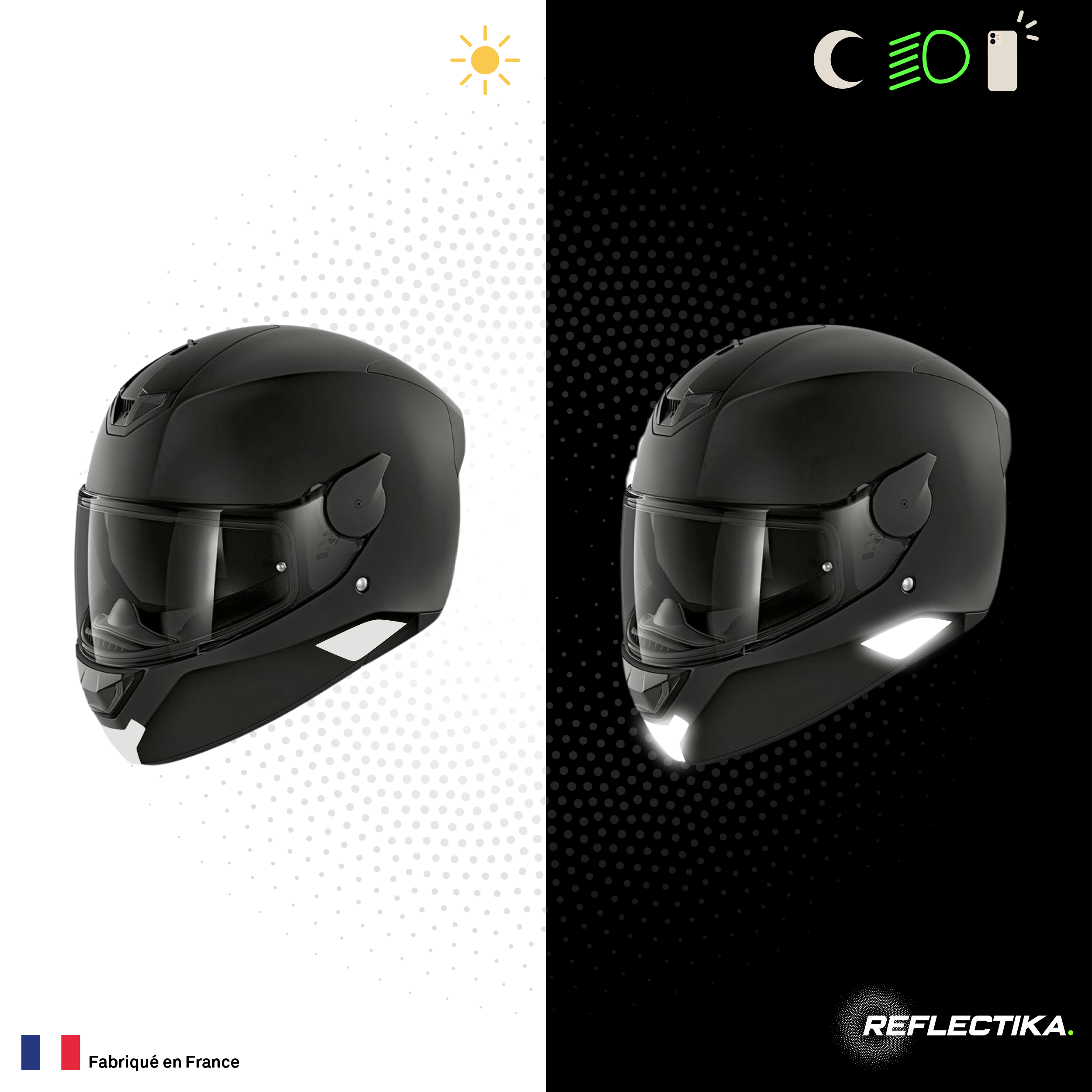 Kit Spécial Stickers Autocollants Réfléchissants pour casque Moto Shark SKWAL 2