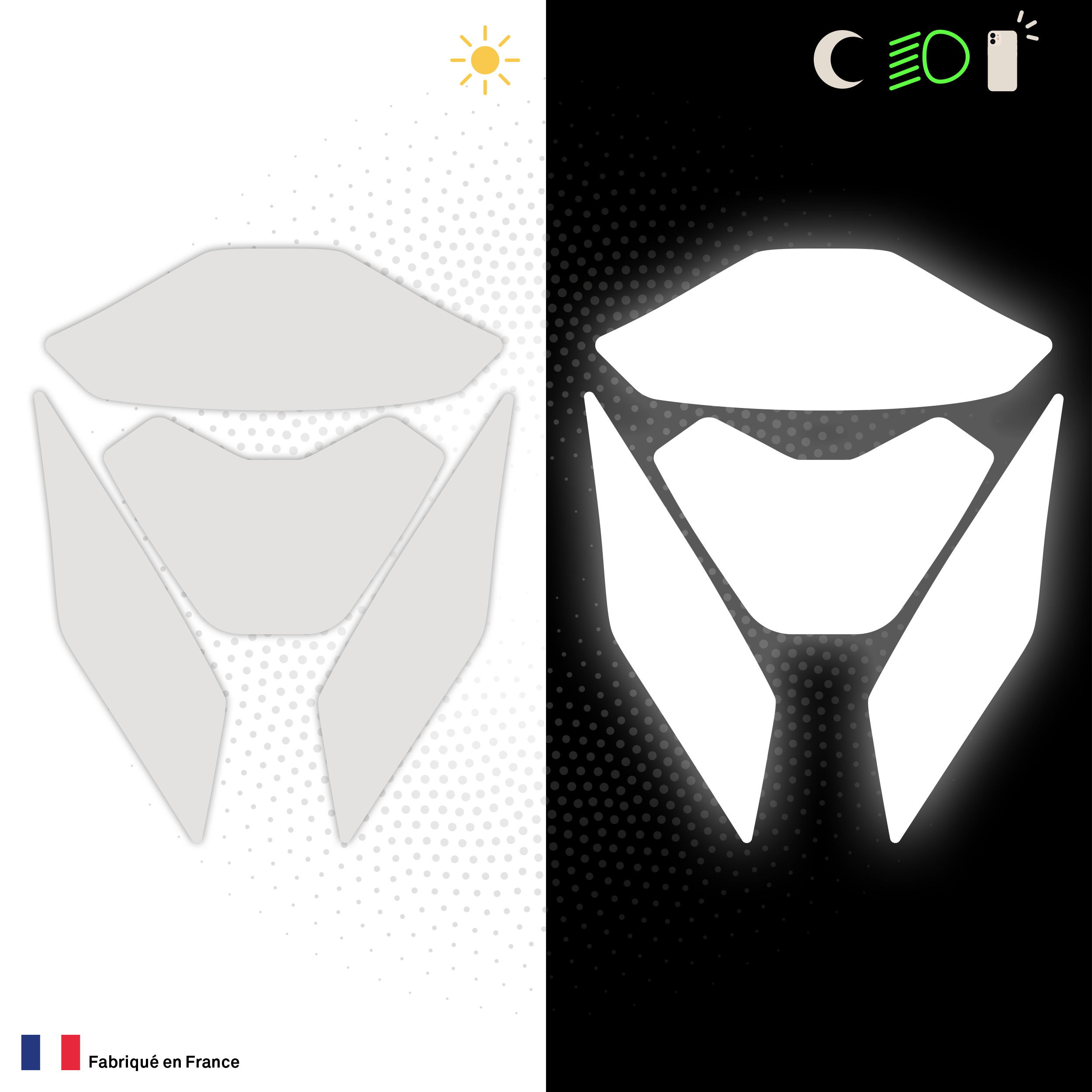 Kit Spécial Stickers Autocollants Réfléchissants pour casque Moto Shark Evo One 2