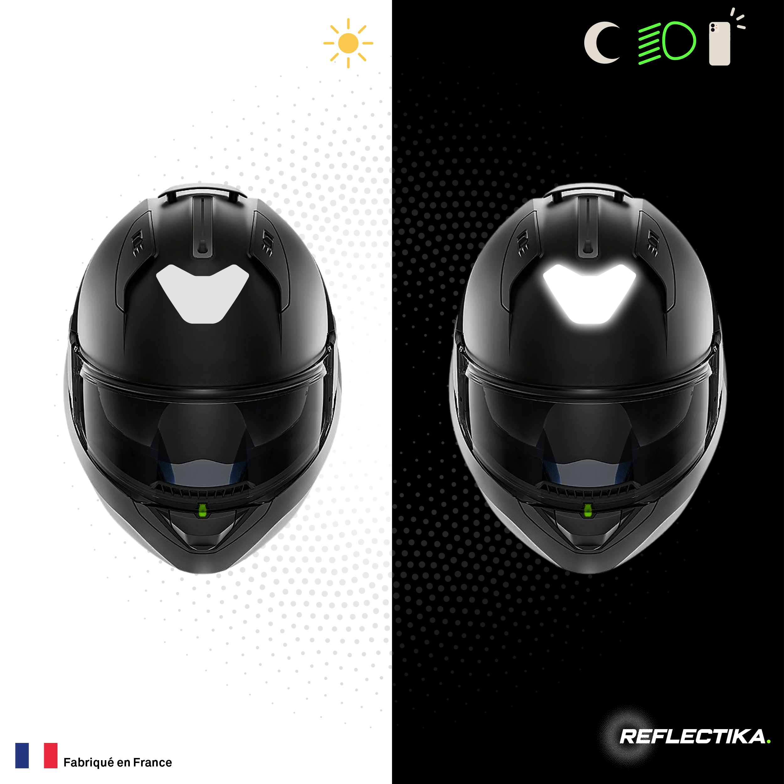 Kit Spécial Stickers Autocollants Réfléchissants pour casque Moto Shark Evo One 2