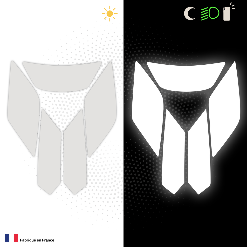 Kit Spécial Stickers Autocollants Réfléchissants pour casque Moto Shark Spartan GT