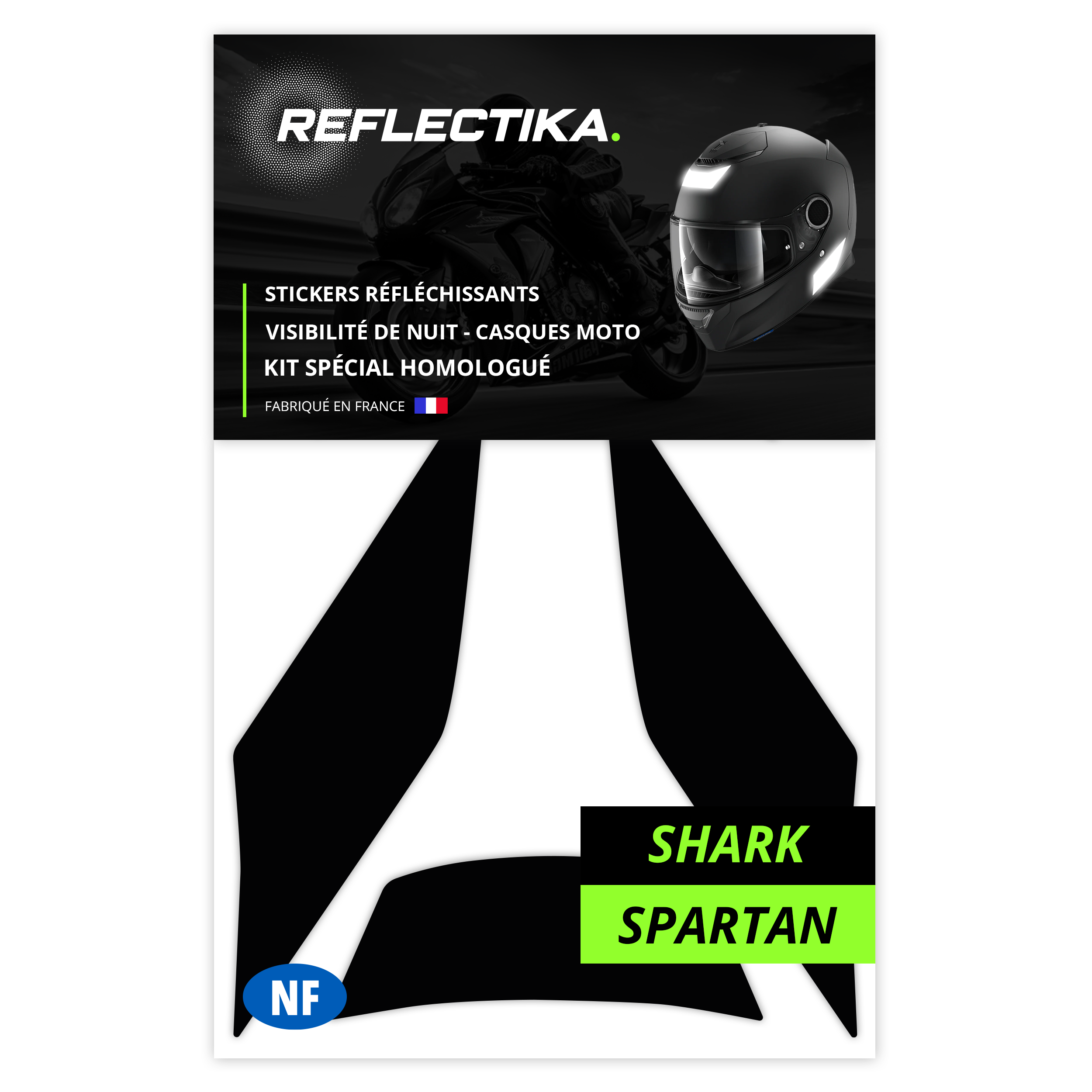 Kit Spécial Stickers Autocollants Réfléchissants pour casque Moto Shark Spartan