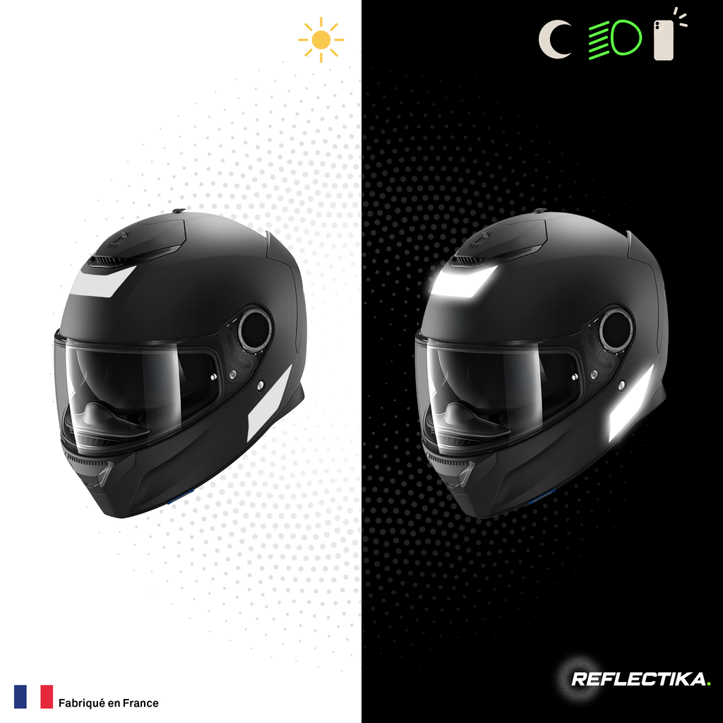 Kit Spécial Stickers Autocollants Réfléchissants pour casque Moto Shark Spartan