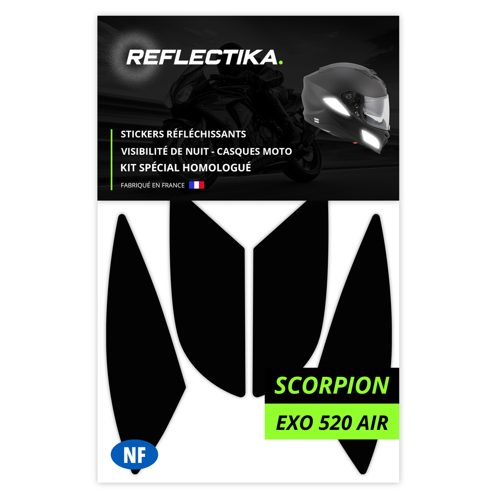 Kit Spécial Stickers Autocollants Réfléchissants pour casque Moto Scorpion Exo 520 AIR