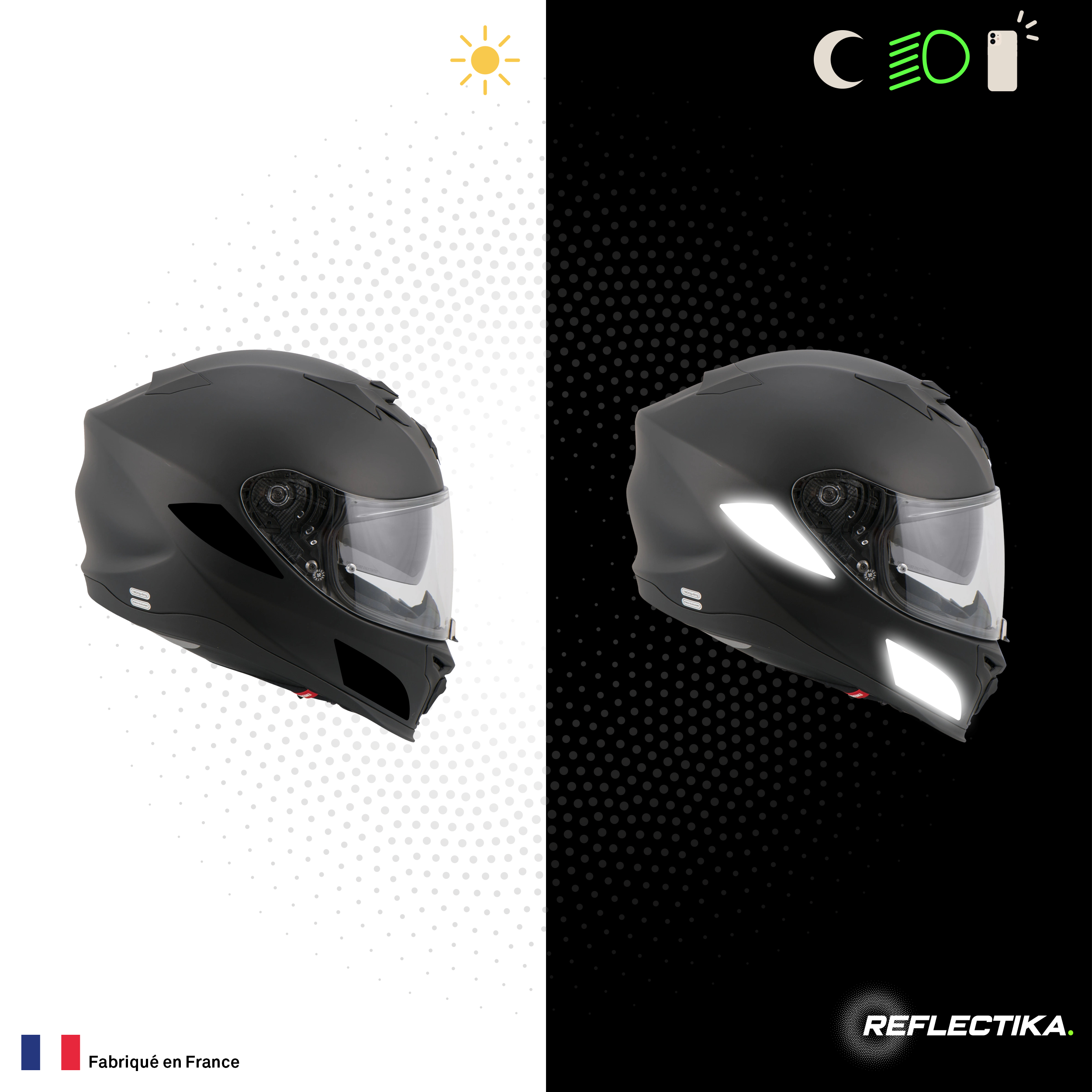 Kit Spécial Stickers Autocollants Réfléchissants pour casque Moto Scorpion Exo 520 AIR