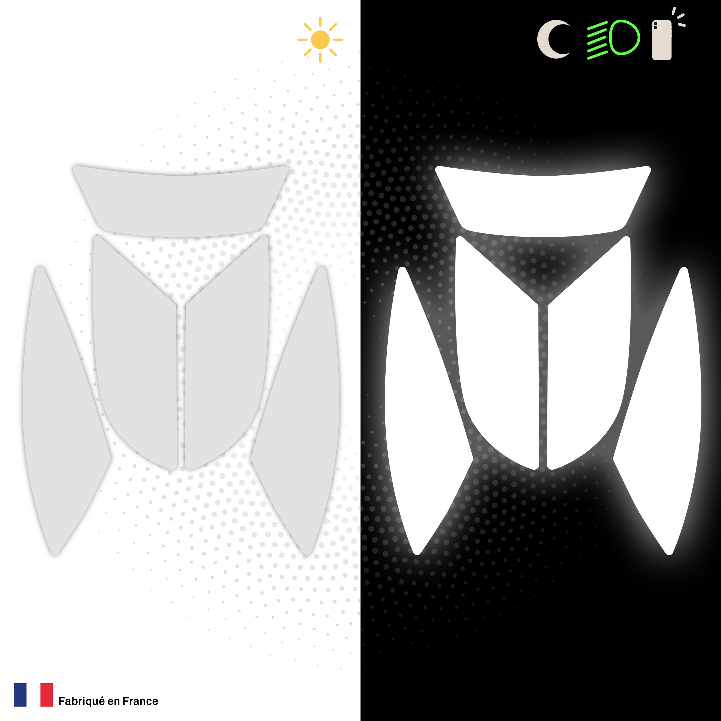 Kit Spécial Stickers Autocollants Réfléchissants pour casque Moto Scorpion Exo 520 AIR