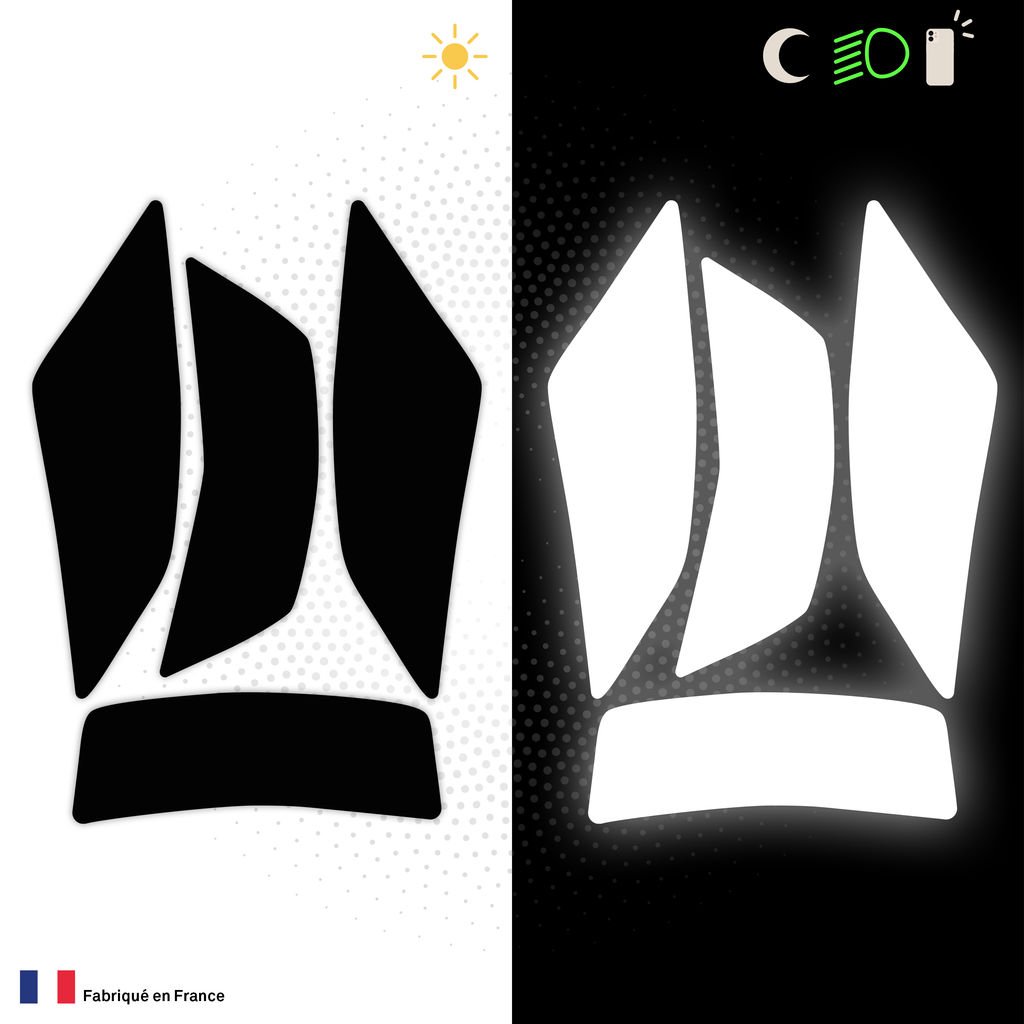 Kit Spécial Stickers Autocollants Réfléchissants pour casque Moto Scorpion Exo Tech