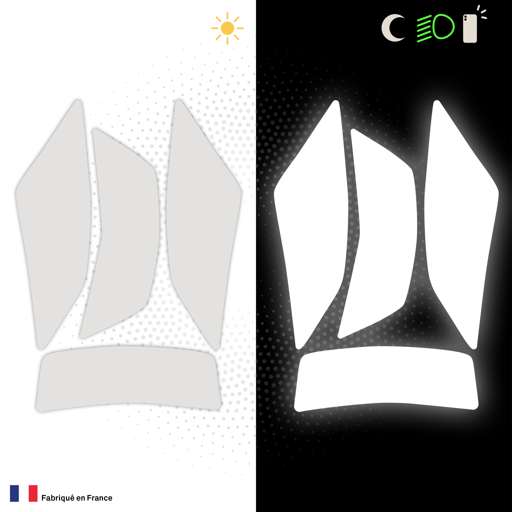 Kit Spécial Stickers Autocollants Réfléchissants pour casque Moto Scorpion Exo Tech