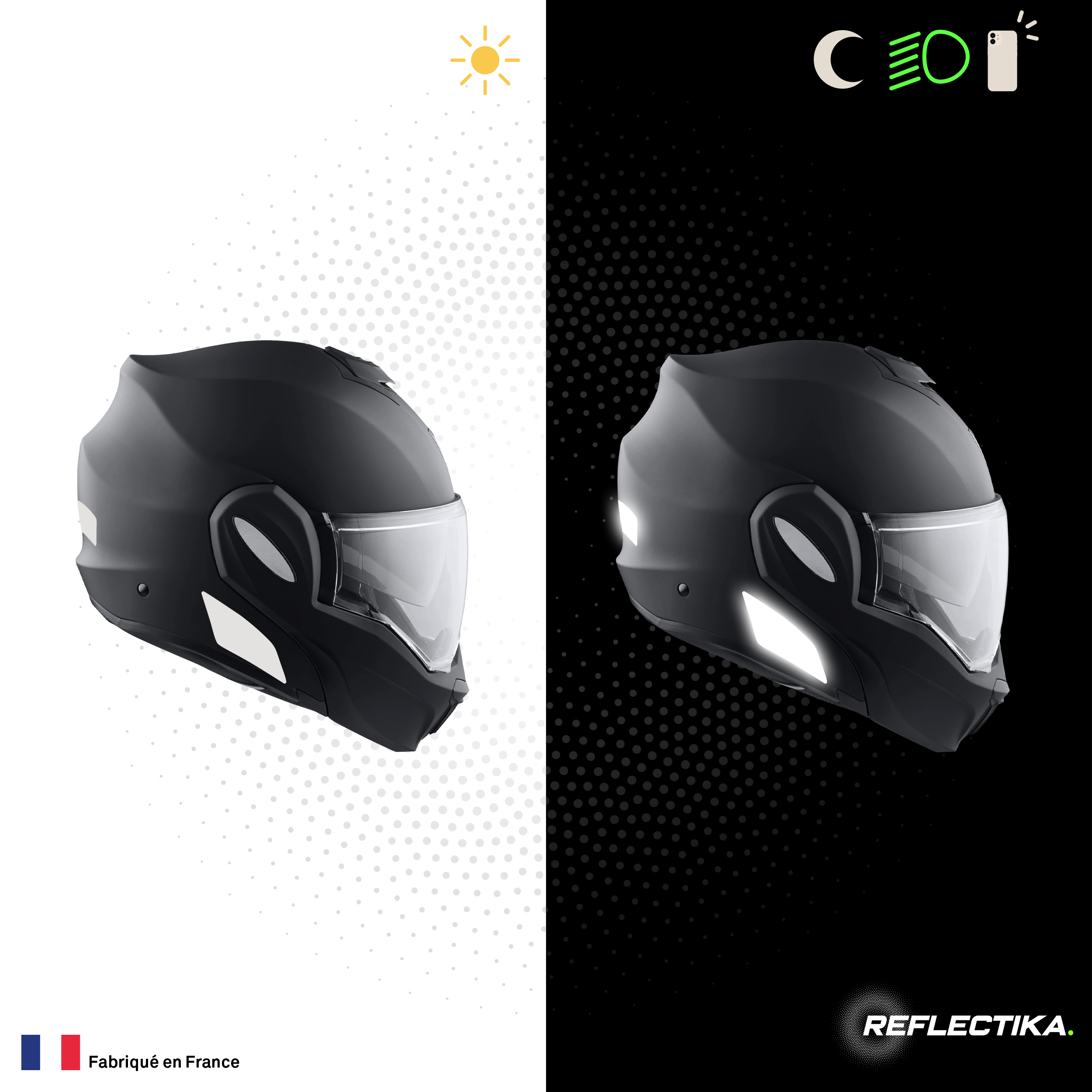 Kit Spécial Stickers Autocollants Réfléchissants pour casque Moto Scorpion Exo Tech