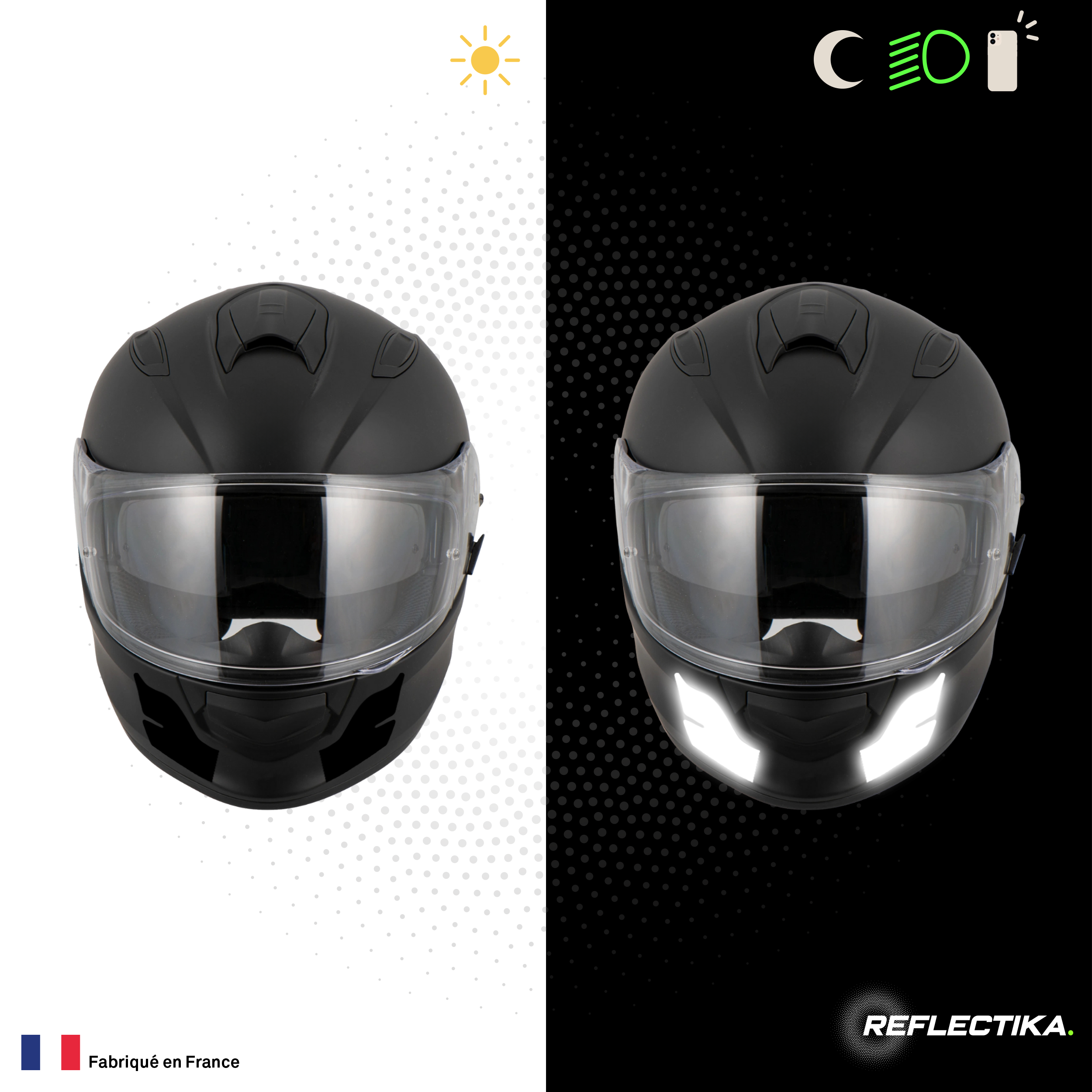 Kit Spécial Stickers Autocollants Réfléchissants pour casque Moto Scorpion Kit Universel