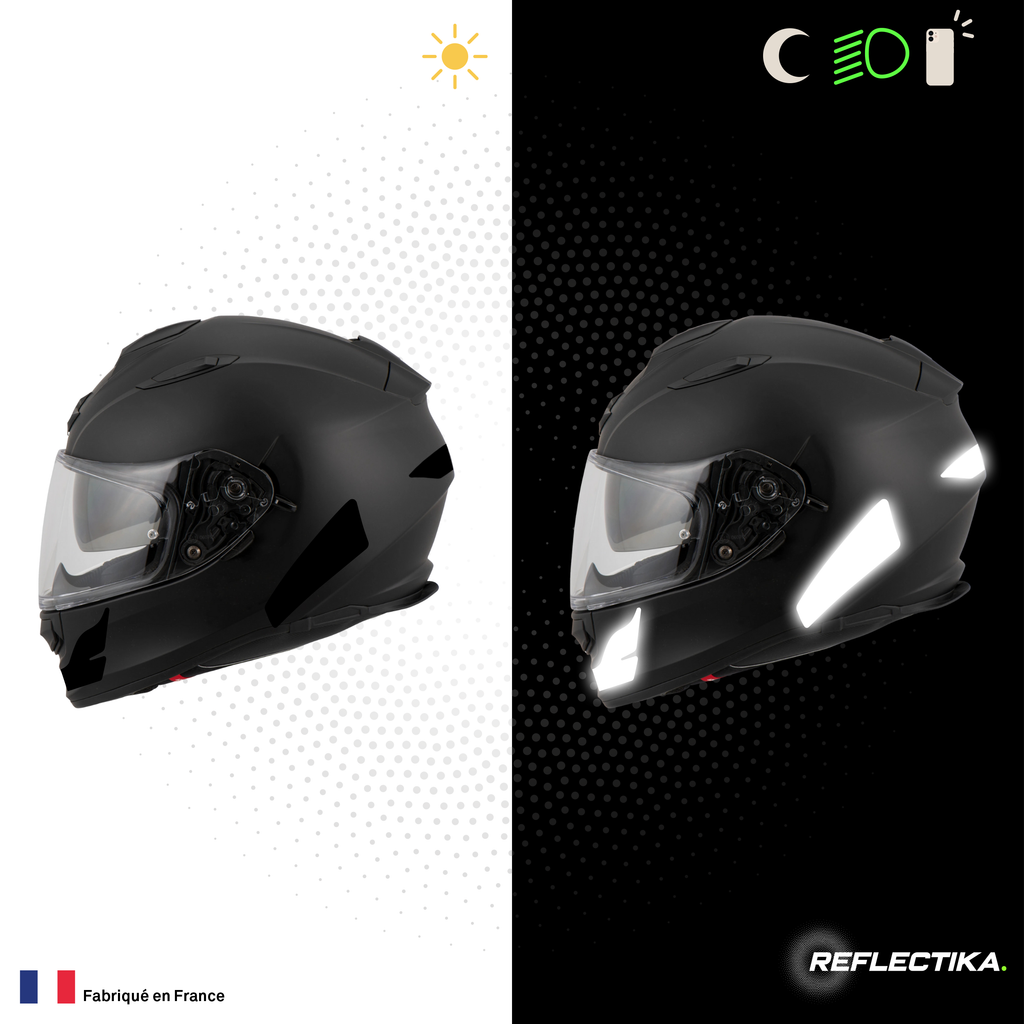 Kit Spécial Stickers Autocollants Réfléchissants pour casque Moto Scorpion Kit Universel