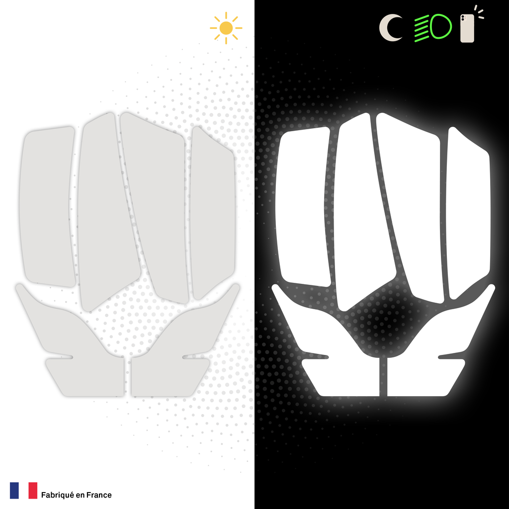 Kit Spécial Stickers Autocollants Réfléchissants pour casque Moto Scorpion Kit Universel