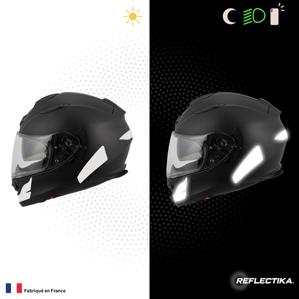 Kit Spécial Stickers Autocollants Réfléchissants pour casque Moto Scorpion Kit Universel