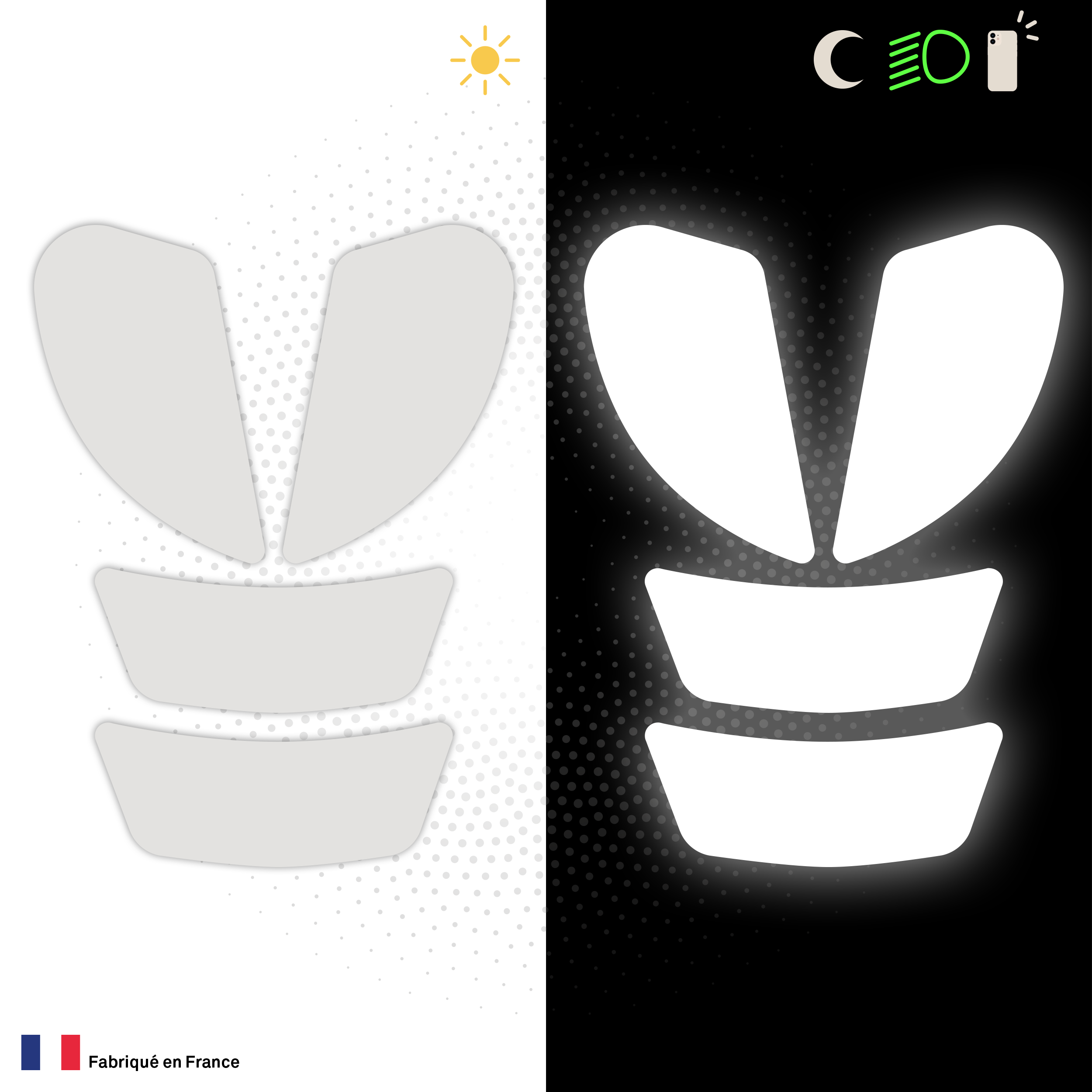 Kit Spécial Stickers Autocollants Réfléchissants pour casque Moto HJC RPHA 11