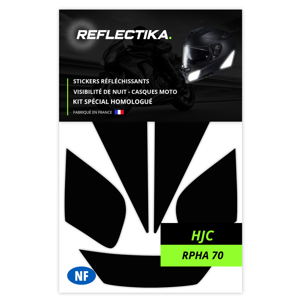 Kit Spécial Stickers Autocollants Réfléchissants pour casque Moto HJC RPHA 70