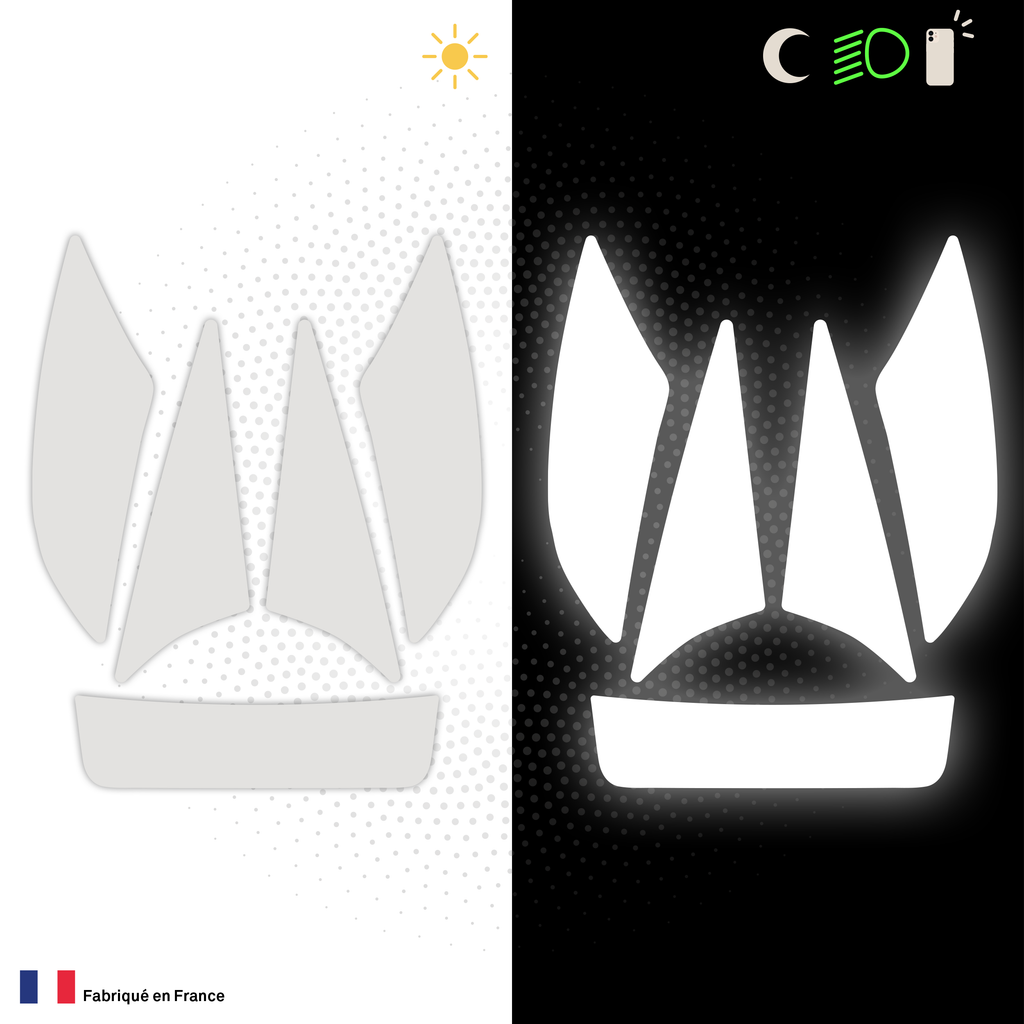 Kit Spécial Stickers Autocollants Réfléchissants pour casque Moto HJC RPHA 71