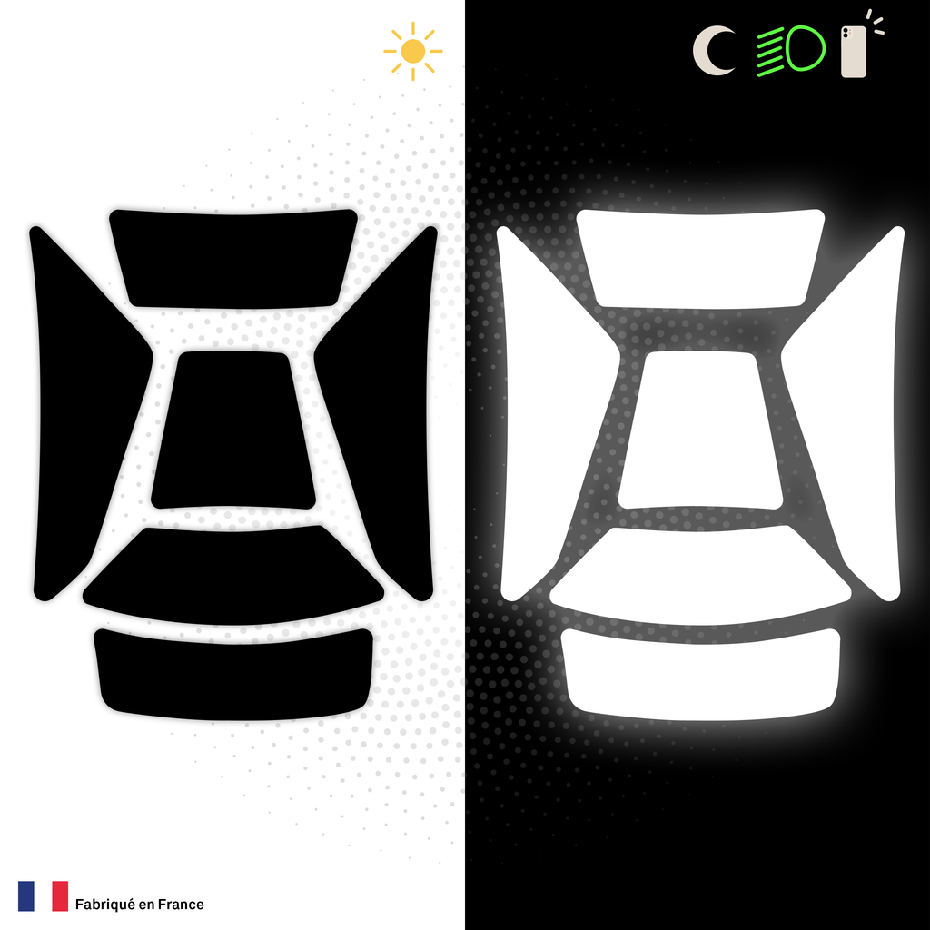 Kit Spécial Stickers Autocollants Réfléchissants pour casque Moto HJC Kit Universel