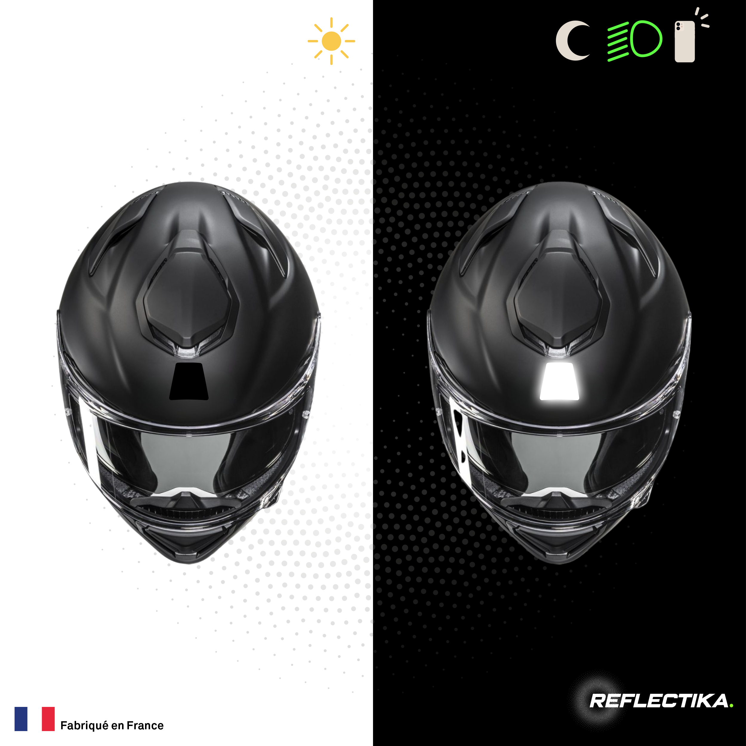 Kit Spécial Stickers Autocollants Réfléchissants pour casque Moto HJC Kit Universel