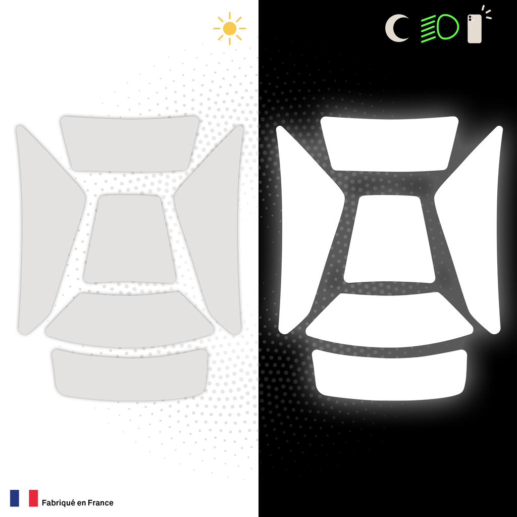 Kit Spécial Stickers Autocollants Réfléchissants pour casque Moto HJC Kit Universel