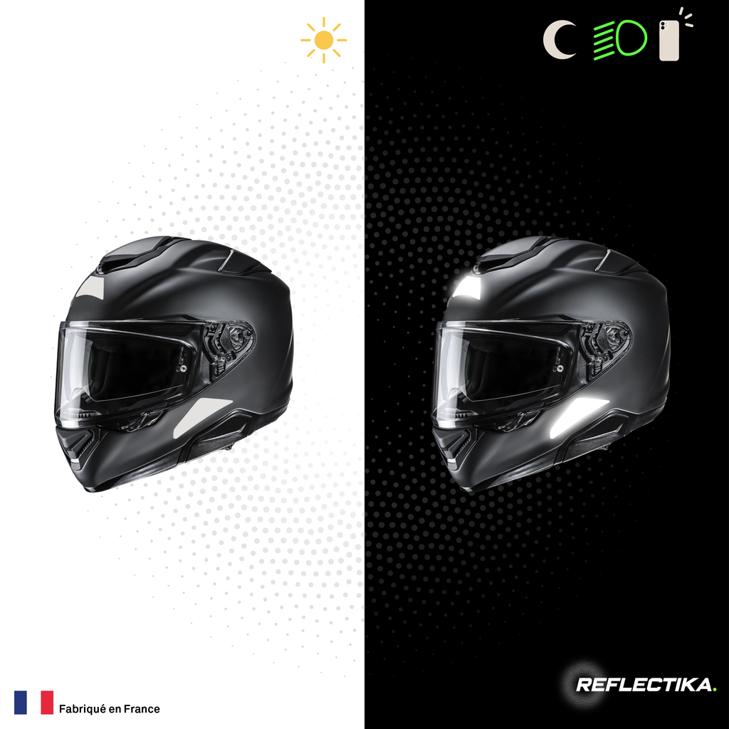 Kit Spécial Stickers Autocollants Réfléchissants pour casque Moto HJC Kit Universel