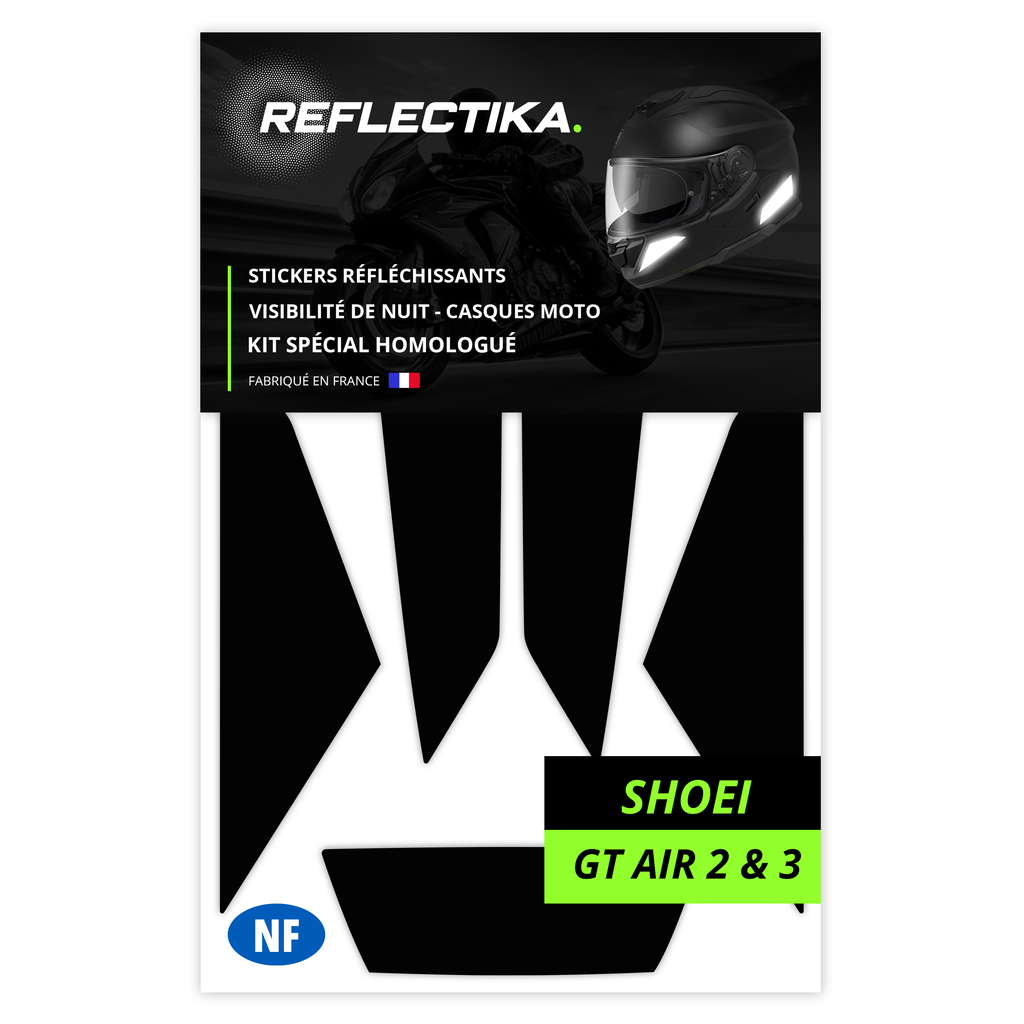 Kit Spécial Stickers Autocollants Réfléchissants pour casque Moto Shoei GT Air 2 et 3
