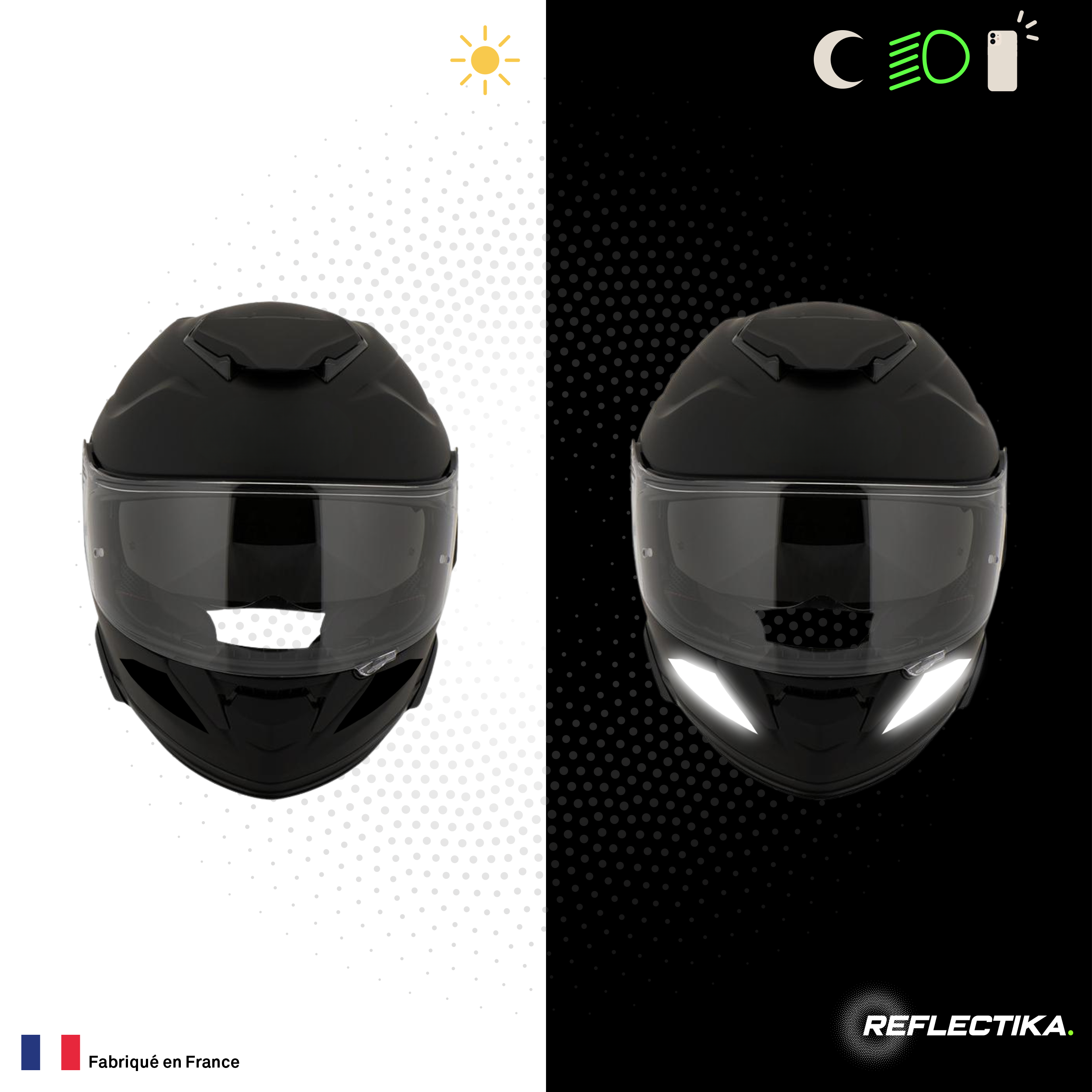 Kit Spécial Stickers Autocollants Réfléchissants pour casque Moto Shoei GT Air 2 et 3