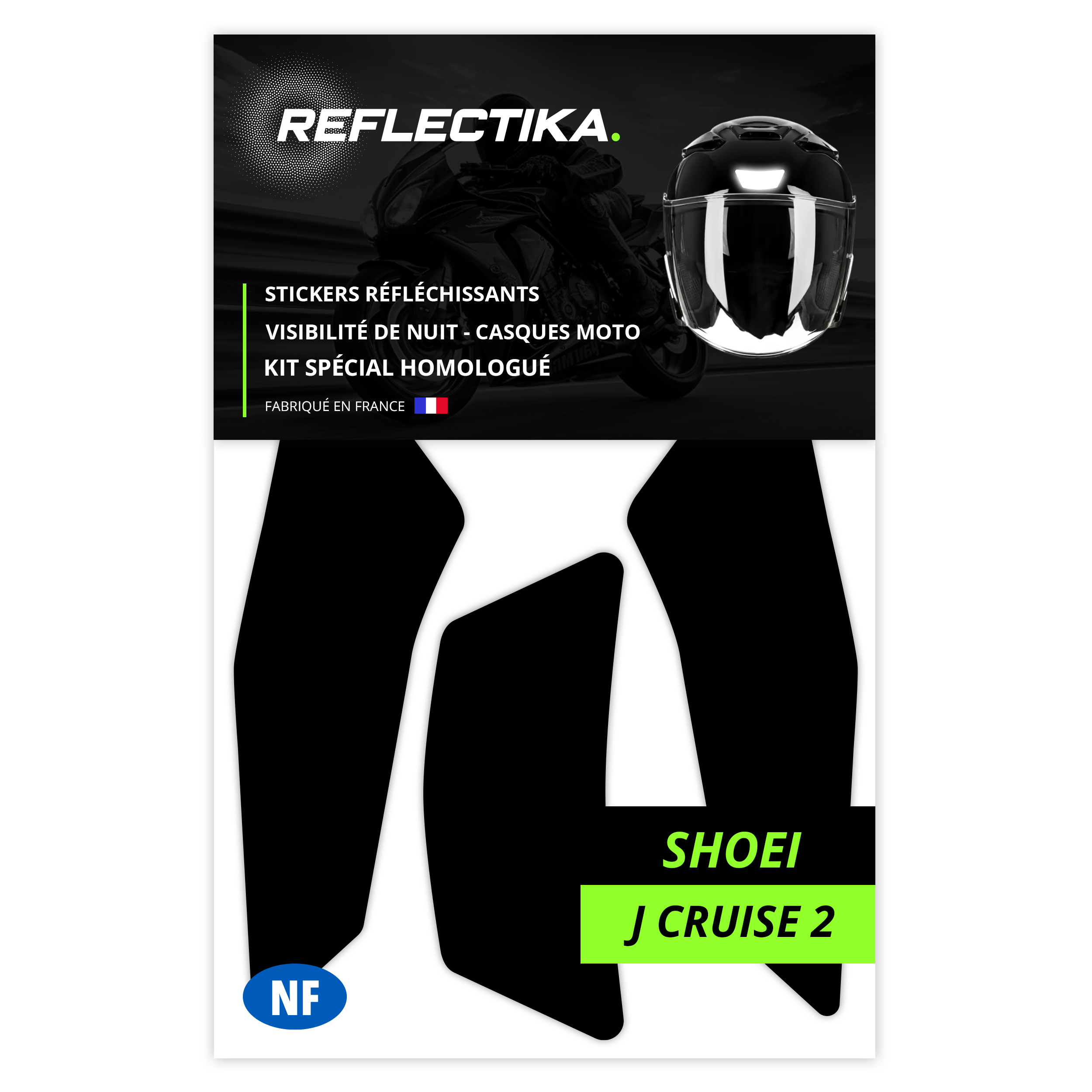 Kit Spécial Stickers Autocollants Réfléchissants pour casque Moto Shoei J Cruise 2