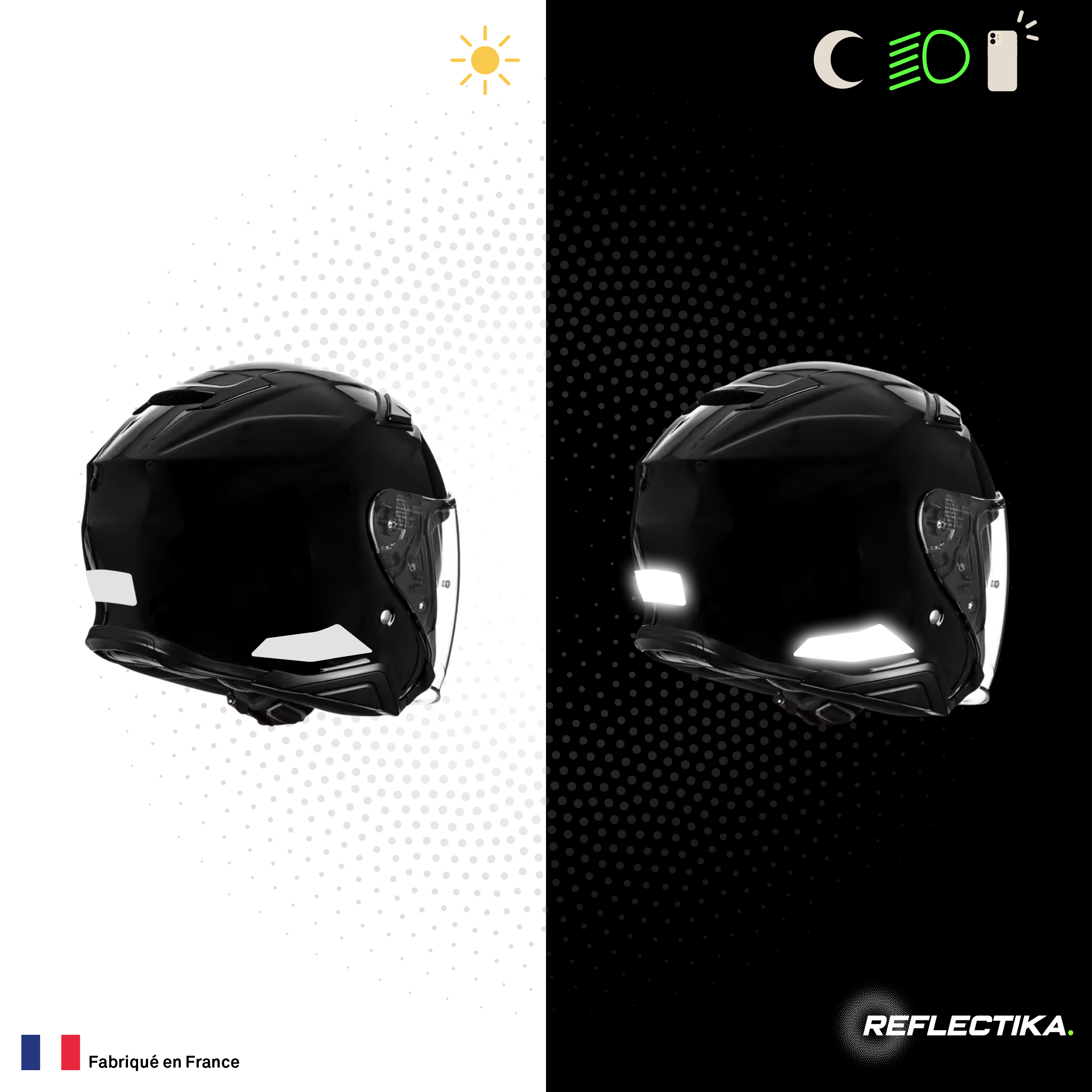 Kit Spécial Stickers Autocollants Réfléchissants pour casque Moto Shoei J Cruise 2