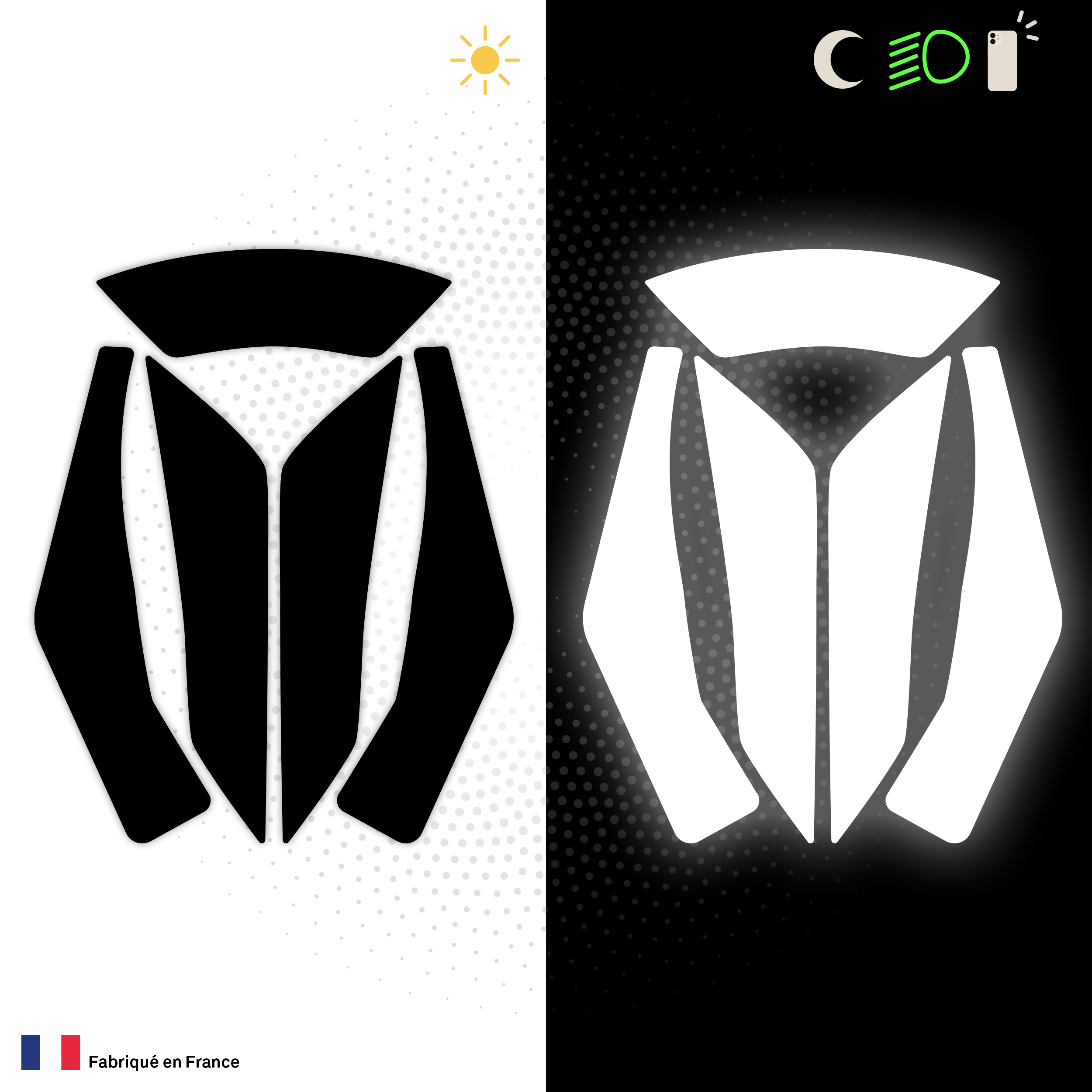 Kit Spécial Stickers Autocollants Réfléchissants pour casque Moto Shoei Noetec 2 et 3