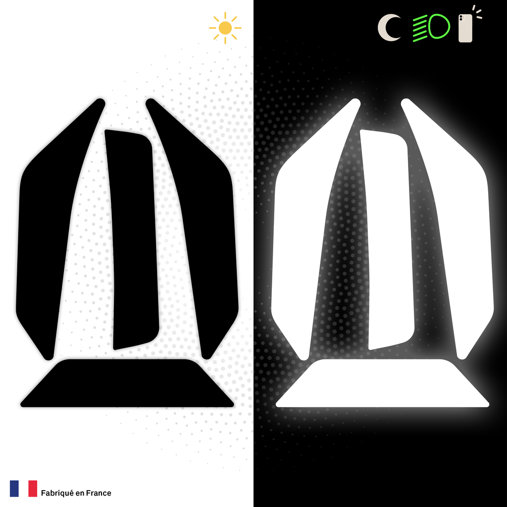 Kit Spécial Stickers Autocollants Réfléchissants pour casque Moto Shoei NXR 2