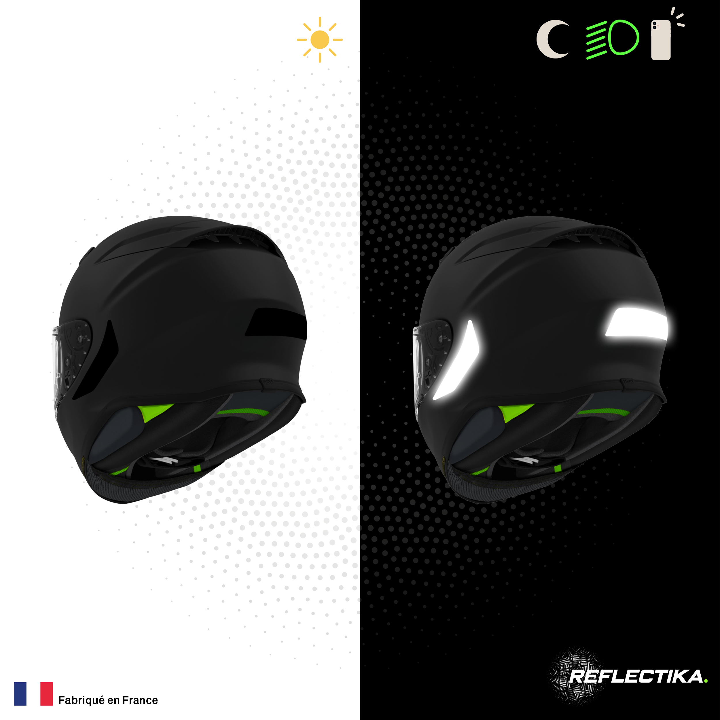 Kit Spécial Stickers Autocollants Réfléchissants pour casque Moto Shoei NXR 2