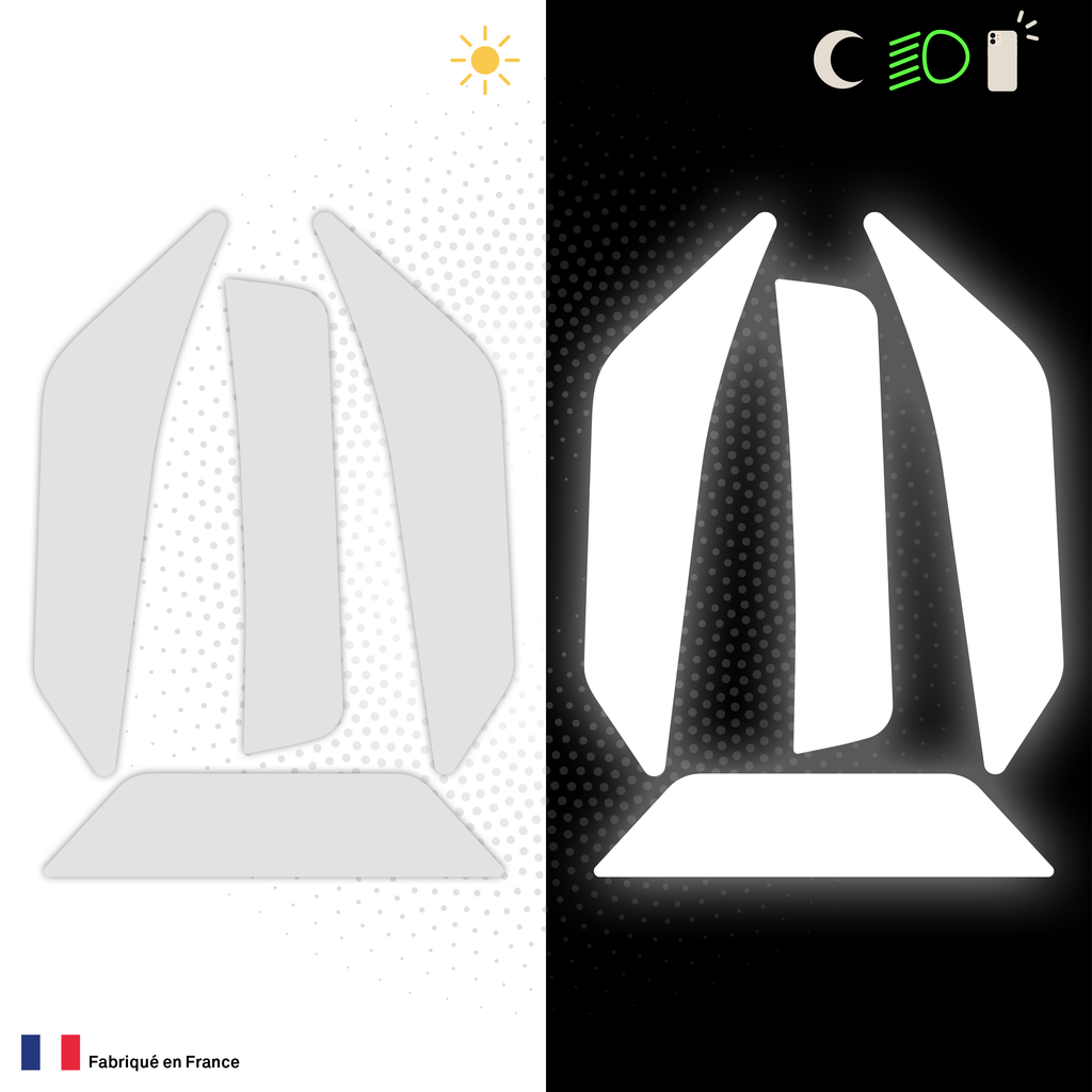 Kit Spécial Stickers Autocollants Réfléchissants pour casque Moto Shoei NXR 2
