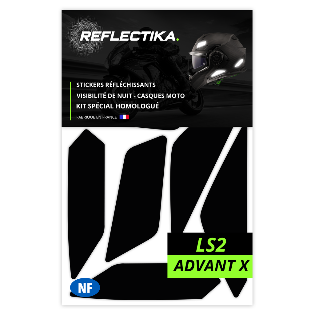 Kit Spécial Stickers Autocollants Réfléchissants pour casque Moto LS2 Advant X