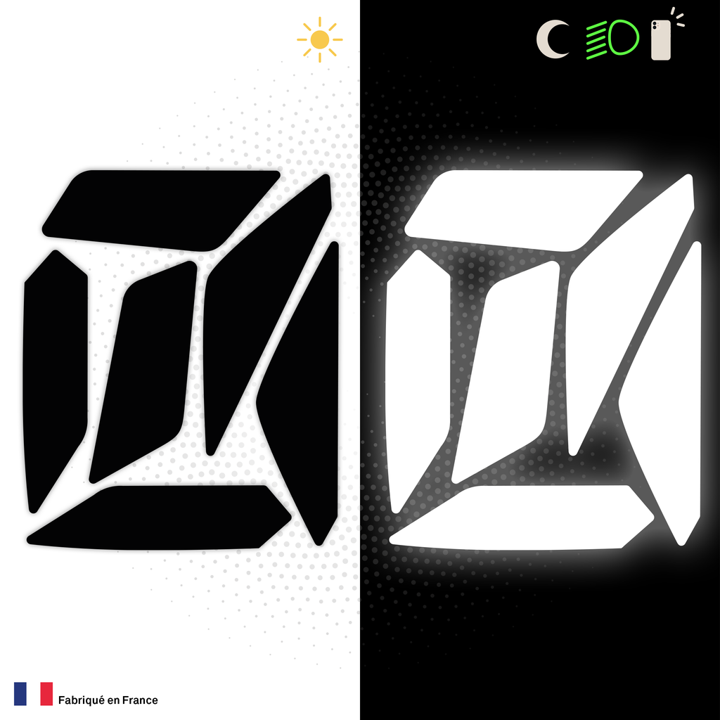 Kit Spécial Stickers Autocollants Réfléchissants pour casque Moto LS2 Advant X