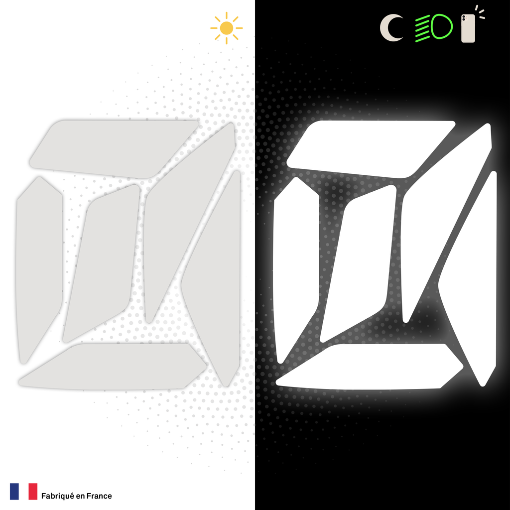 Kit Spécial Stickers Autocollants Réfléchissants pour casque Moto LS2 Advant X