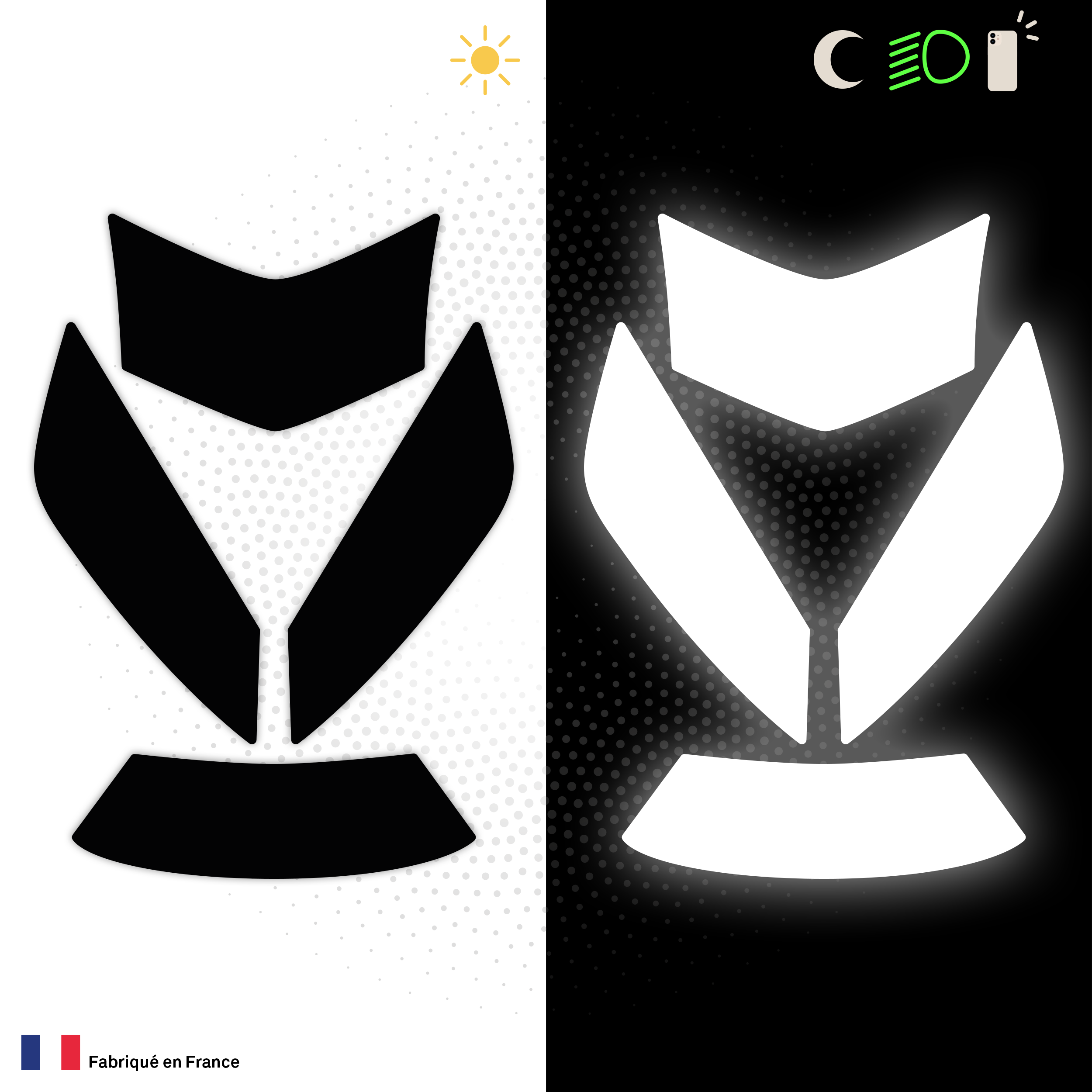 Kit Spécial Stickers Autocollants Réfléchissants pour casque Moto LS2 Valiant