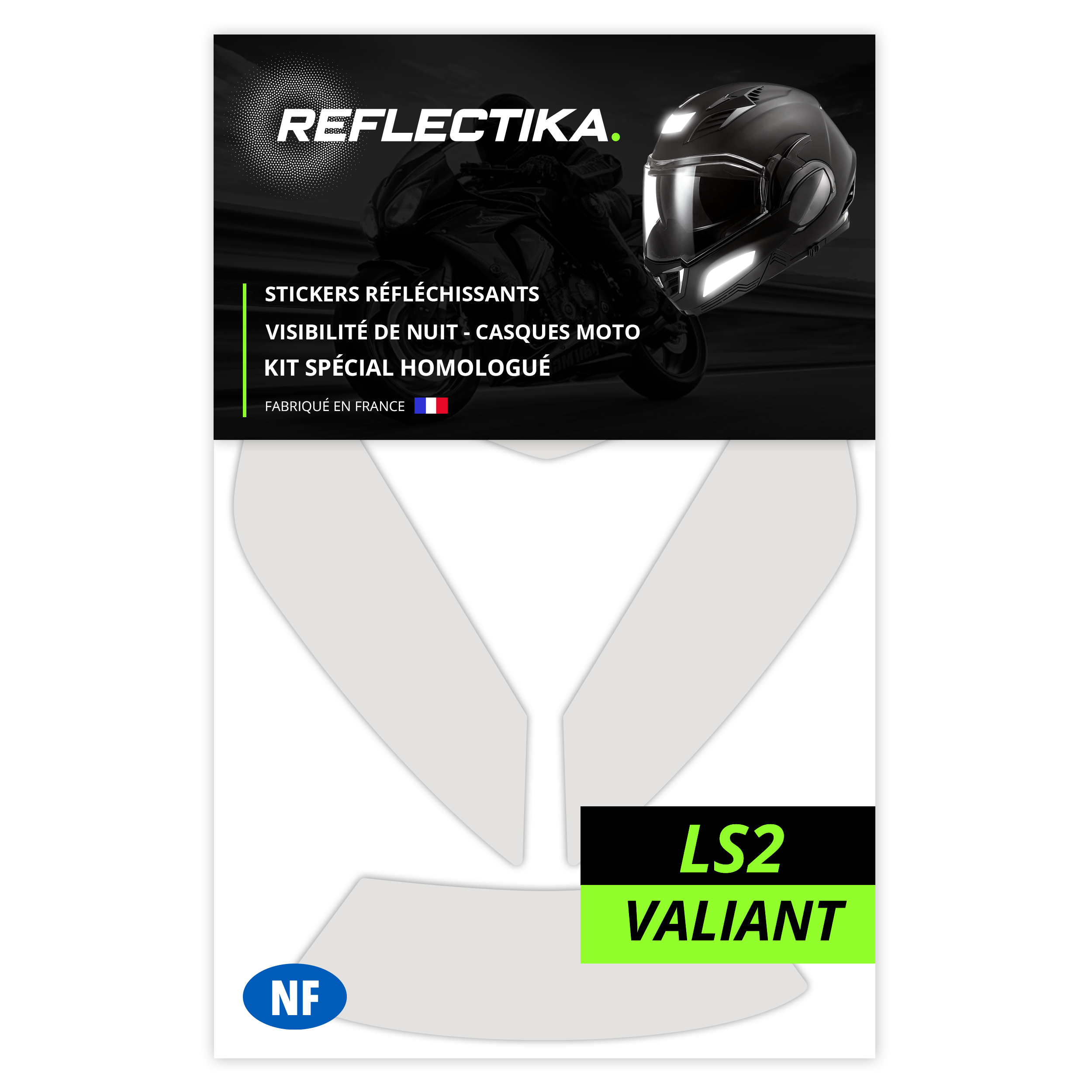 Kit Spécial Stickers Autocollants Réfléchissants pour casque Moto LS2 Valiant