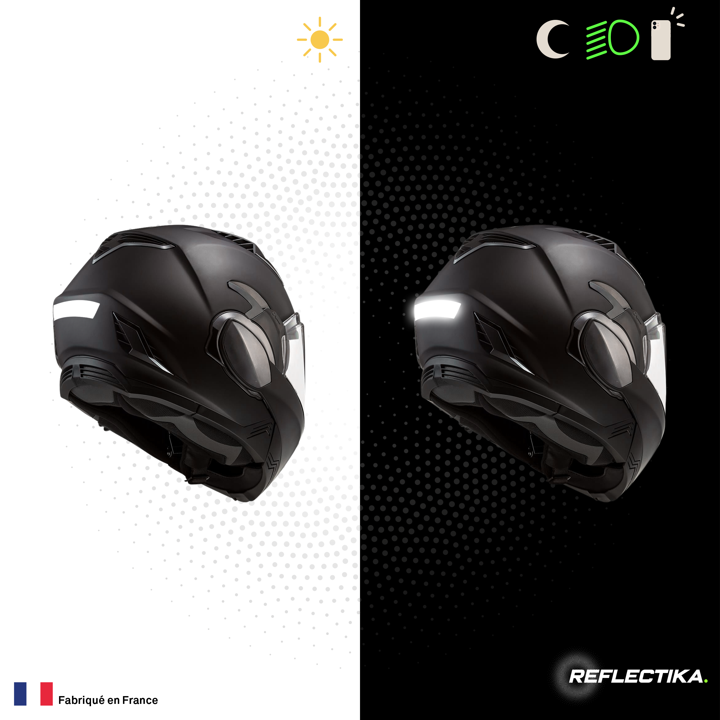 Kit Spécial Stickers Autocollants Réfléchissants pour casque Moto LS2 Valiant