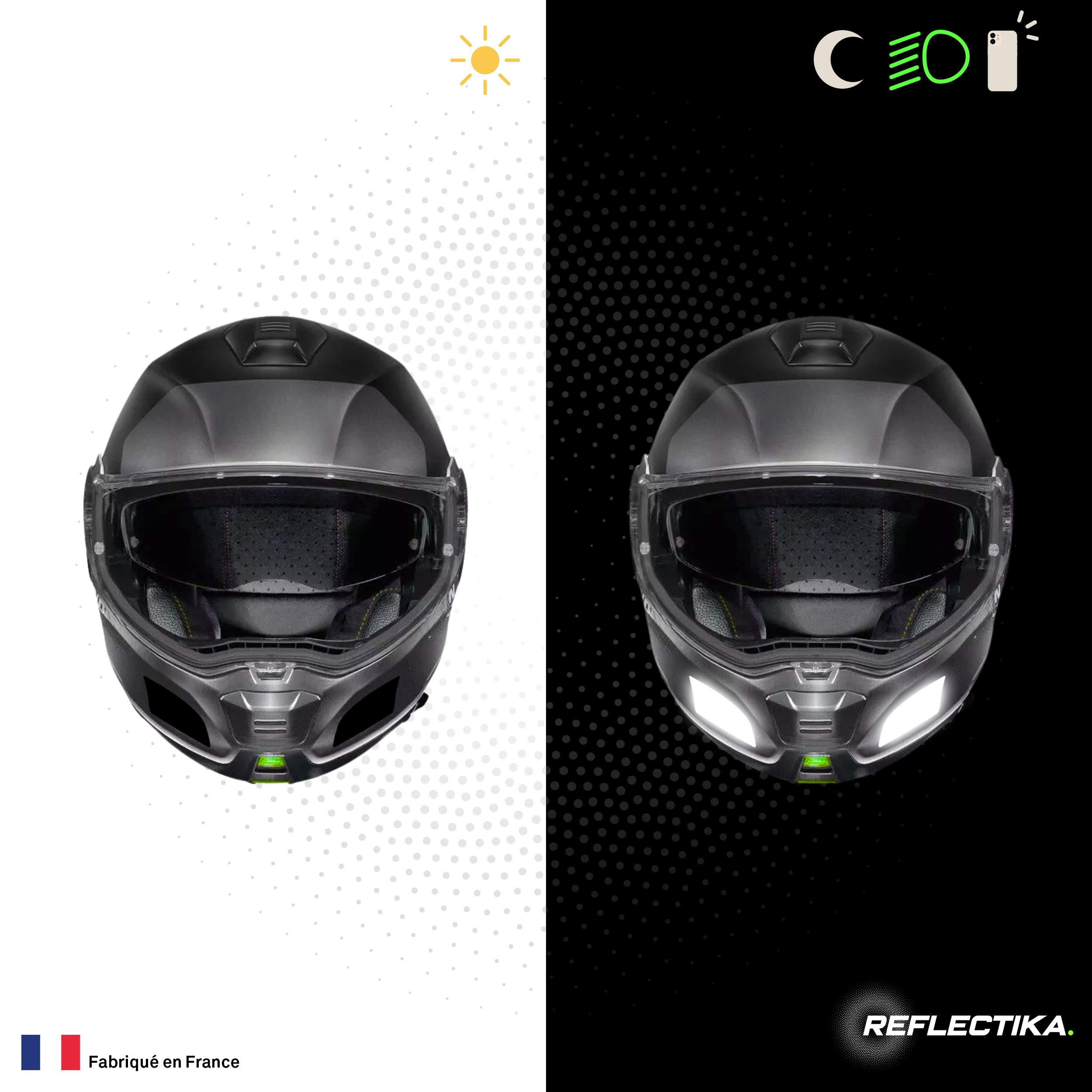 Kit Spécial Stickers Autocollants Réfléchissants pour casque Moto Nolan N100-5