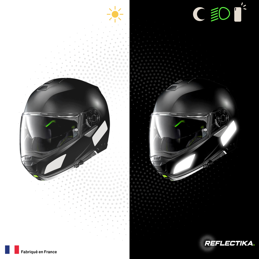 Kit Spécial Stickers Autocollants Réfléchissants pour casque Moto Nolan N100-5