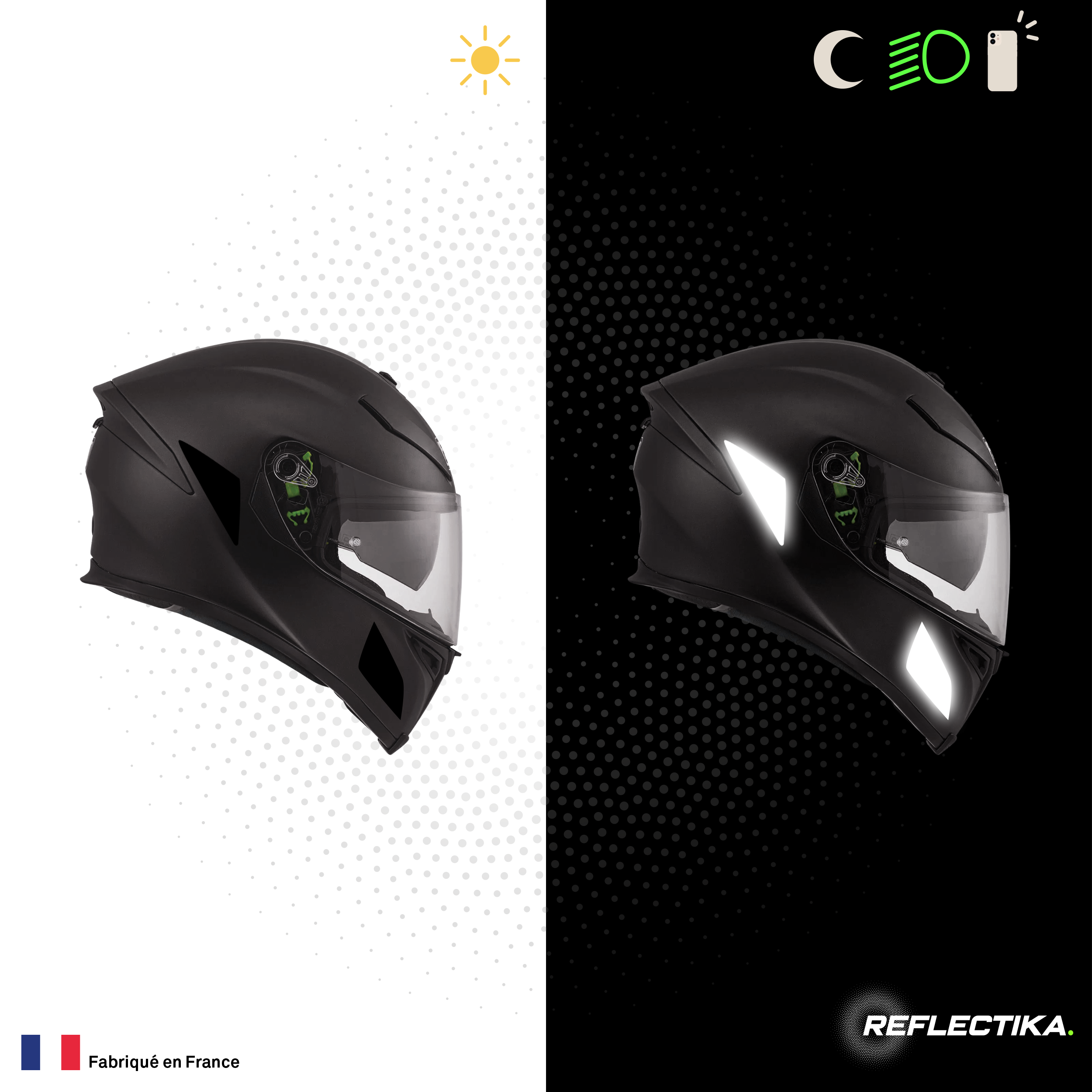 Kit Spécial Stickers Autocollants Réfléchissants pour casque Moto AGV K5S