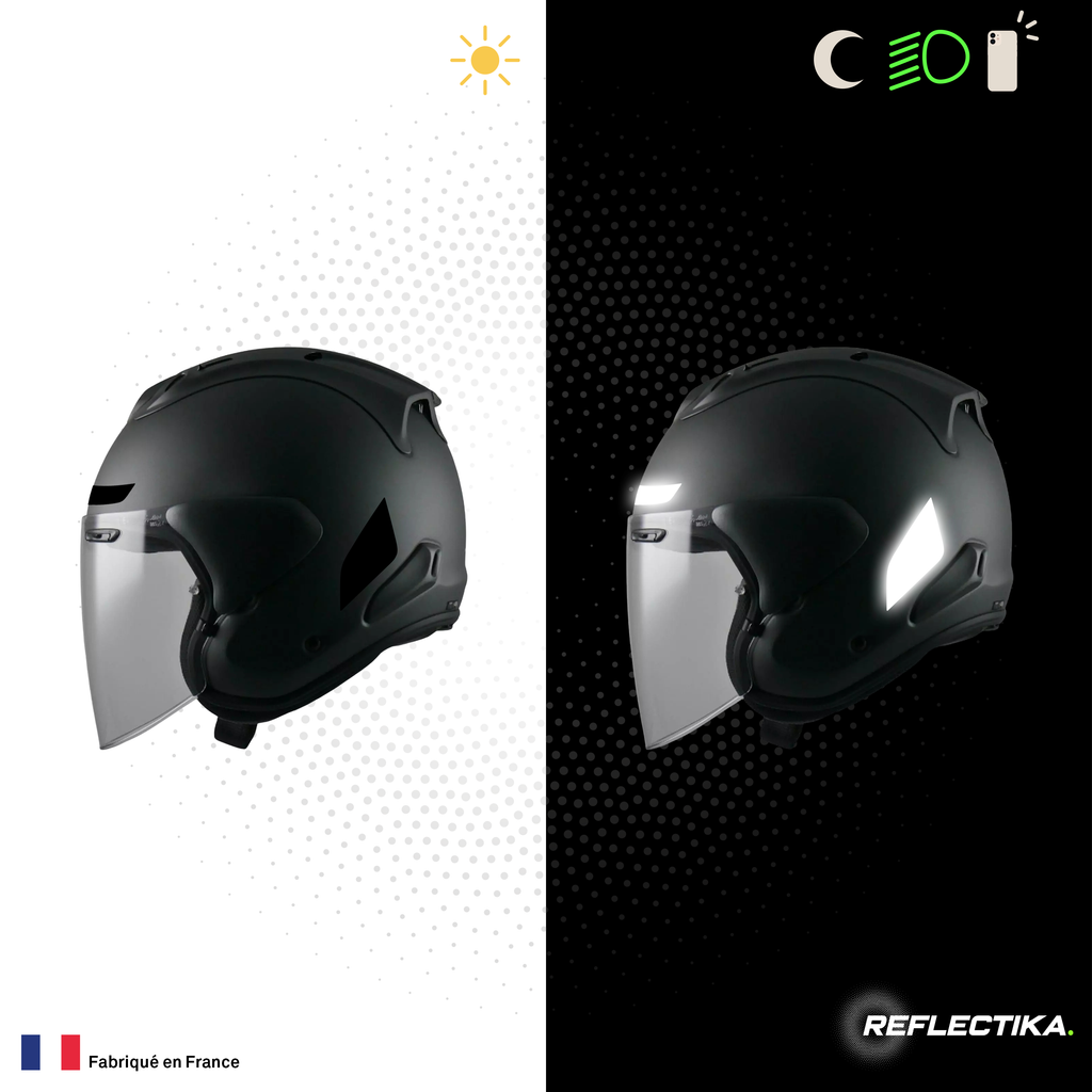 Kit Spécial Stickers Autocollants Réfléchissants pour casque Moto Arai SZR