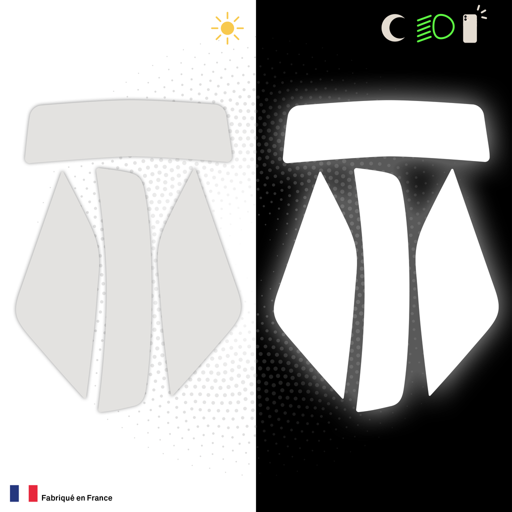Kit Spécial Stickers Autocollants Réfléchissants pour casque Moto Arai SZR
