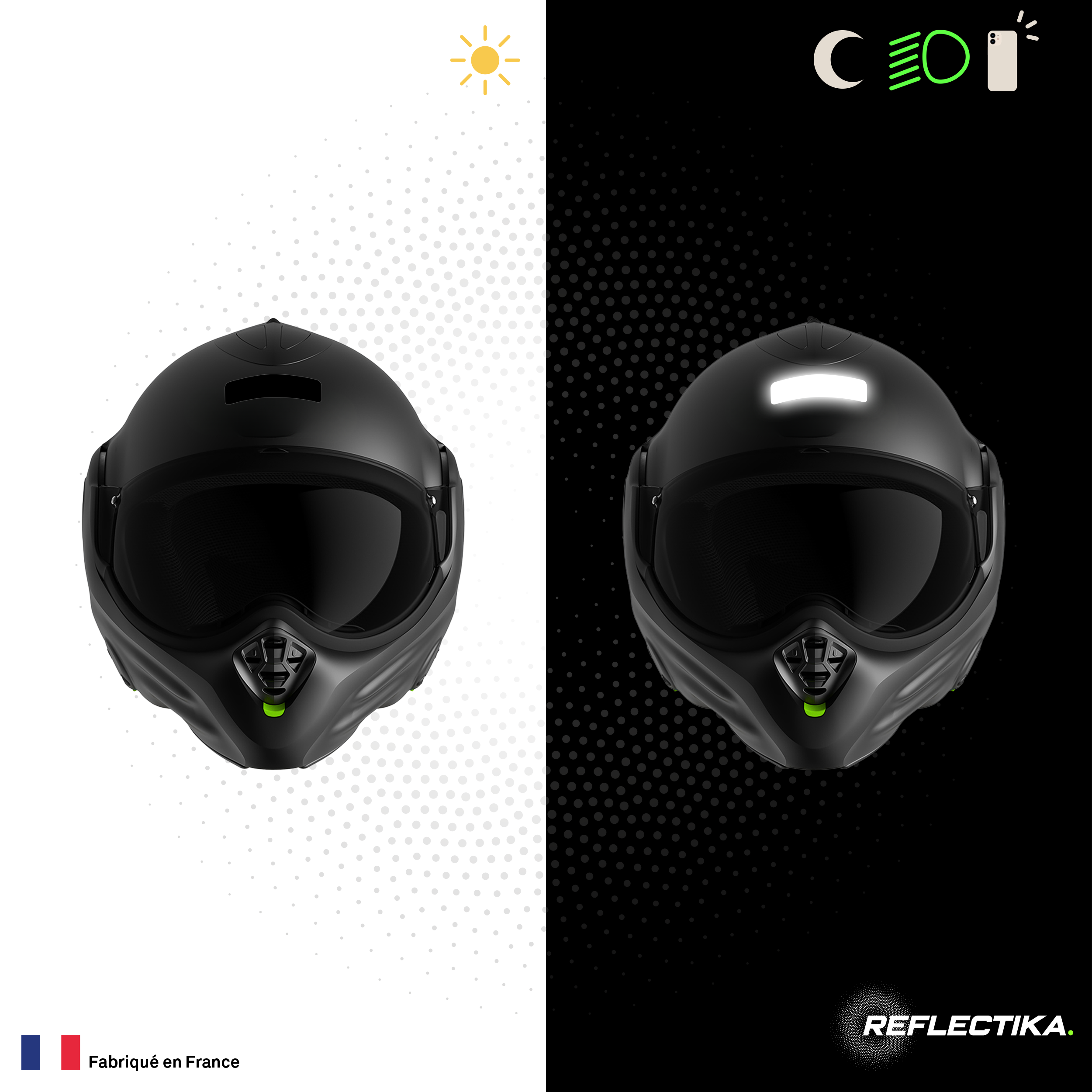 Kit Spécial Stickers Autocollants Réfléchissants pour casque Moto Roof Desmo