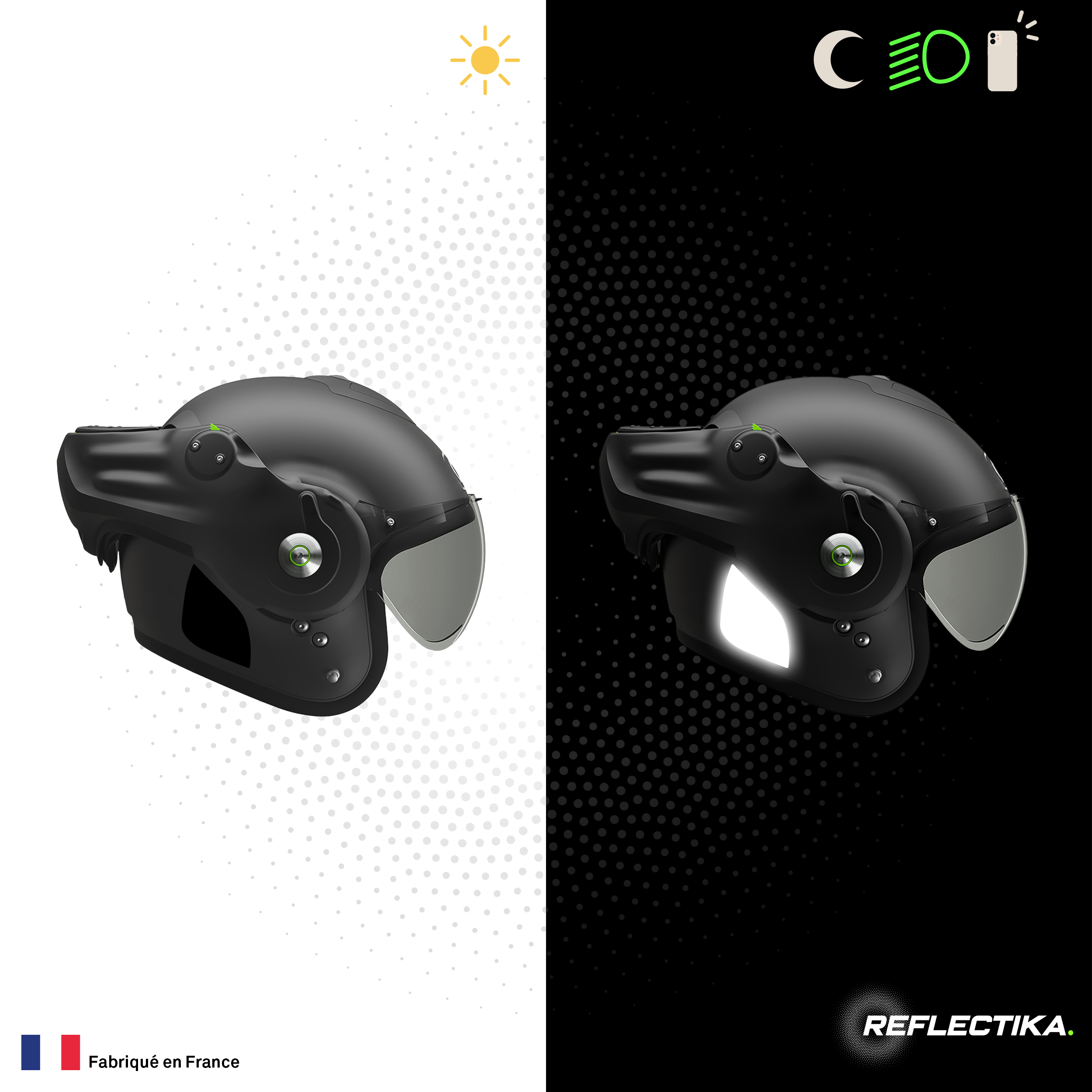 Kit Spécial Stickers Autocollants Réfléchissants pour casque Moto Roof Desmo