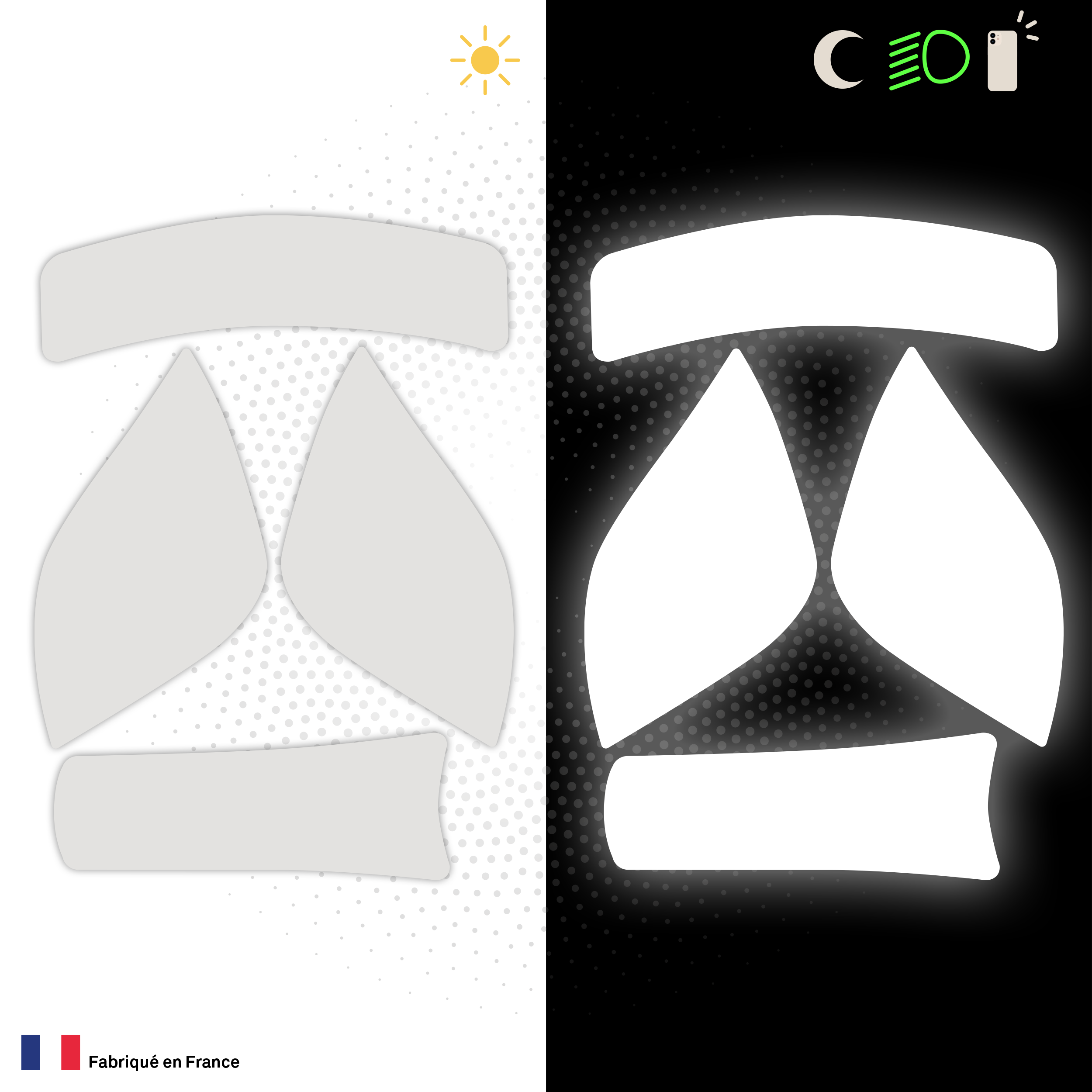 Kit Spécial Stickers Autocollants Réfléchissants pour casque Moto Roof Desmo