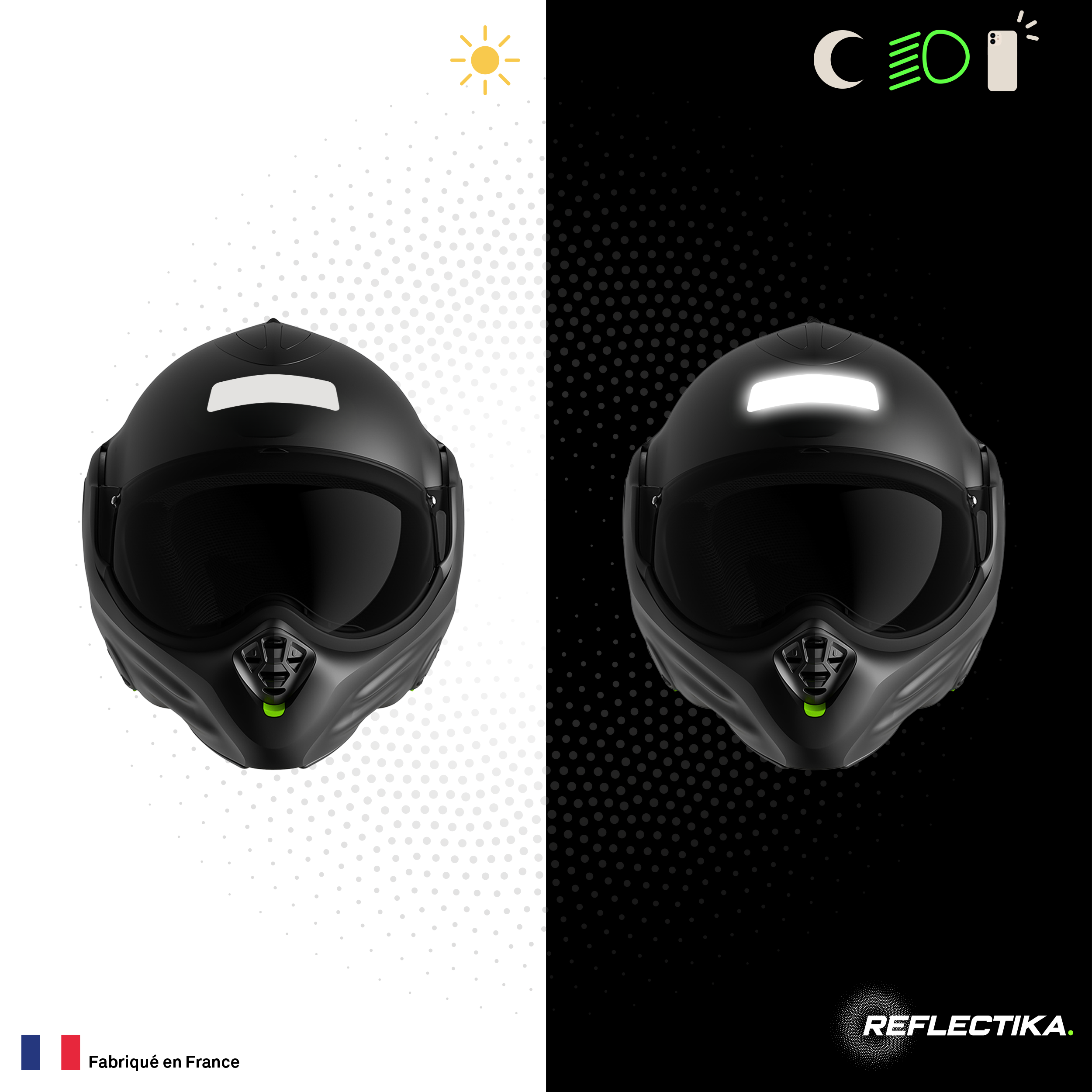 Kit Spécial Stickers Autocollants Réfléchissants pour casque Moto Roof Desmo